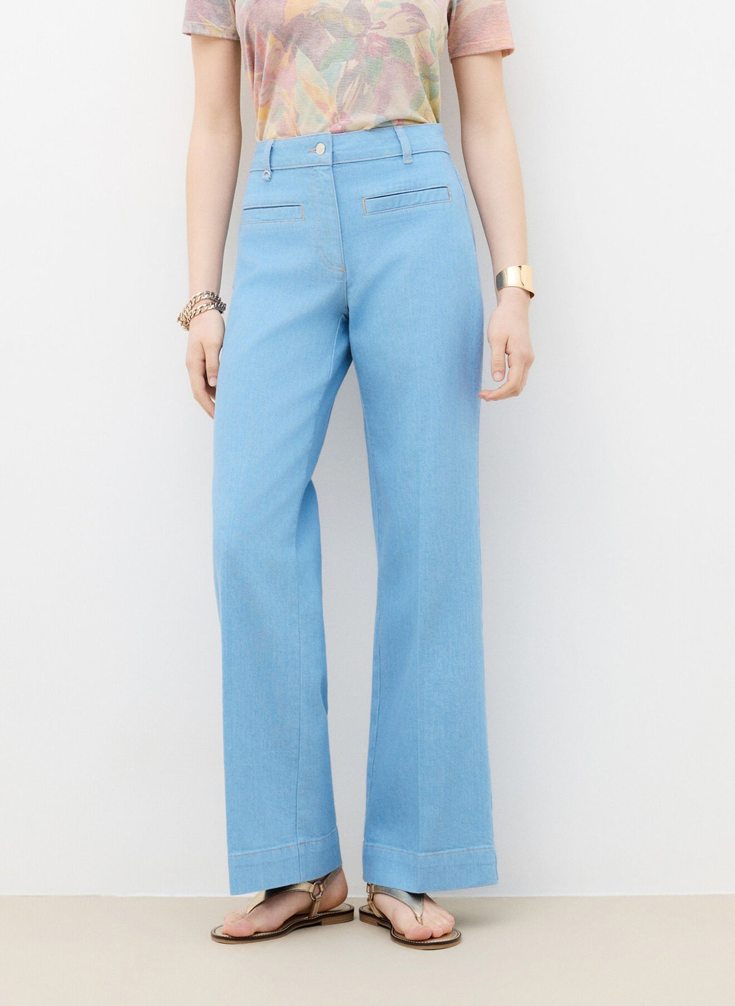 Jean évasé en coton mélangé CAROLL Bleu