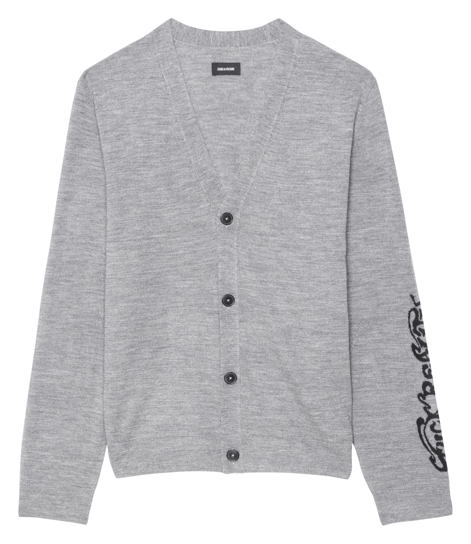 Jacquard wool merino V-neck straight vest ZADIG&VOLTAIRE Grey