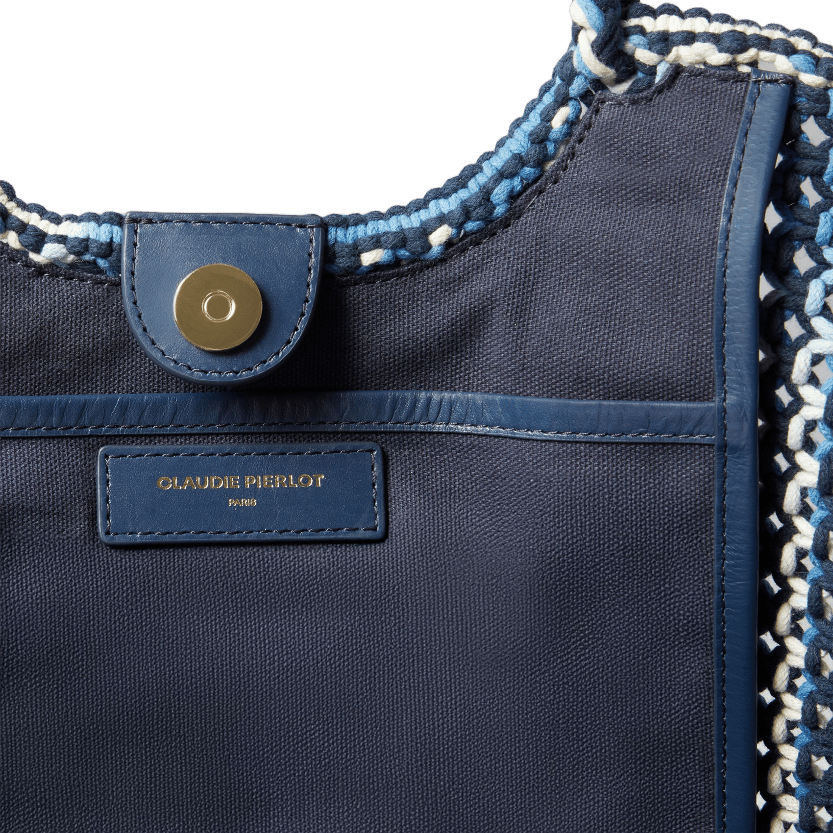 Sac cabas allongé tressé CLAUDIE PIERLOT Bleu