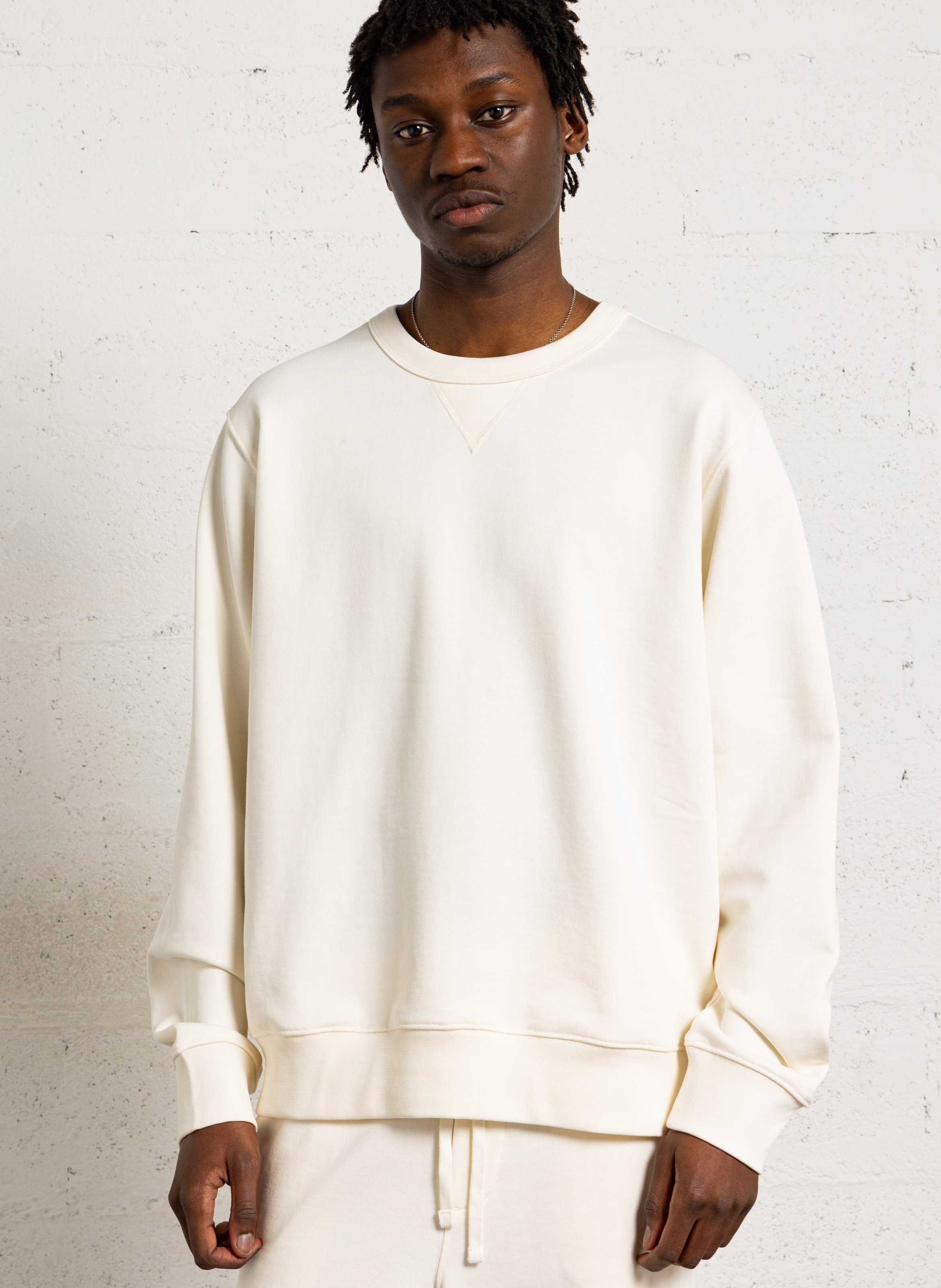 Oversized beige round neck cotton sweatshirt AU PRINTEMPS PARIS Beige