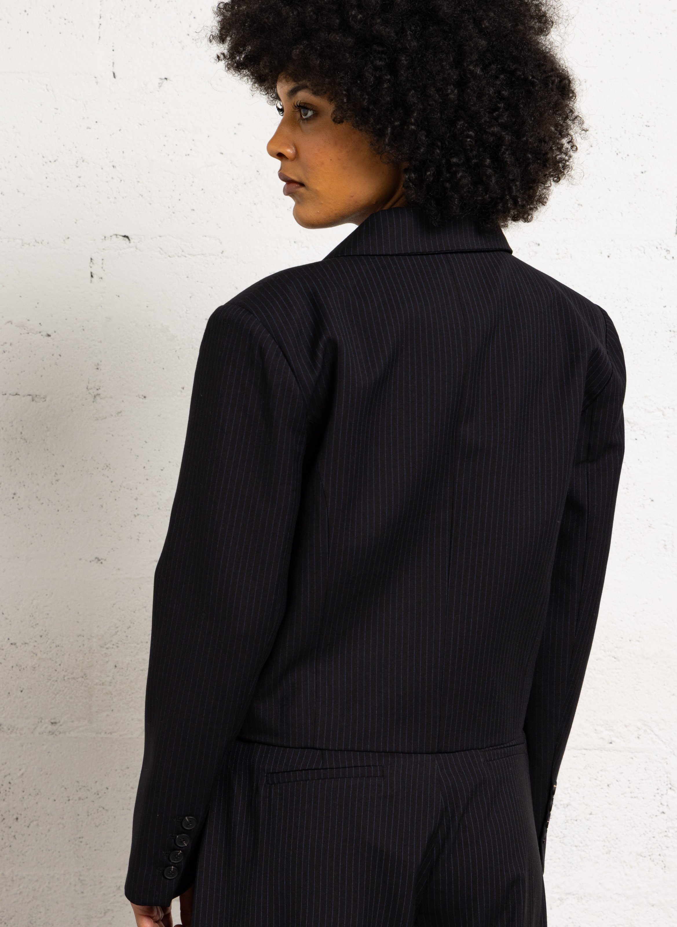 Cotton-blend cardigan with tailored collar SUNCOO Blue