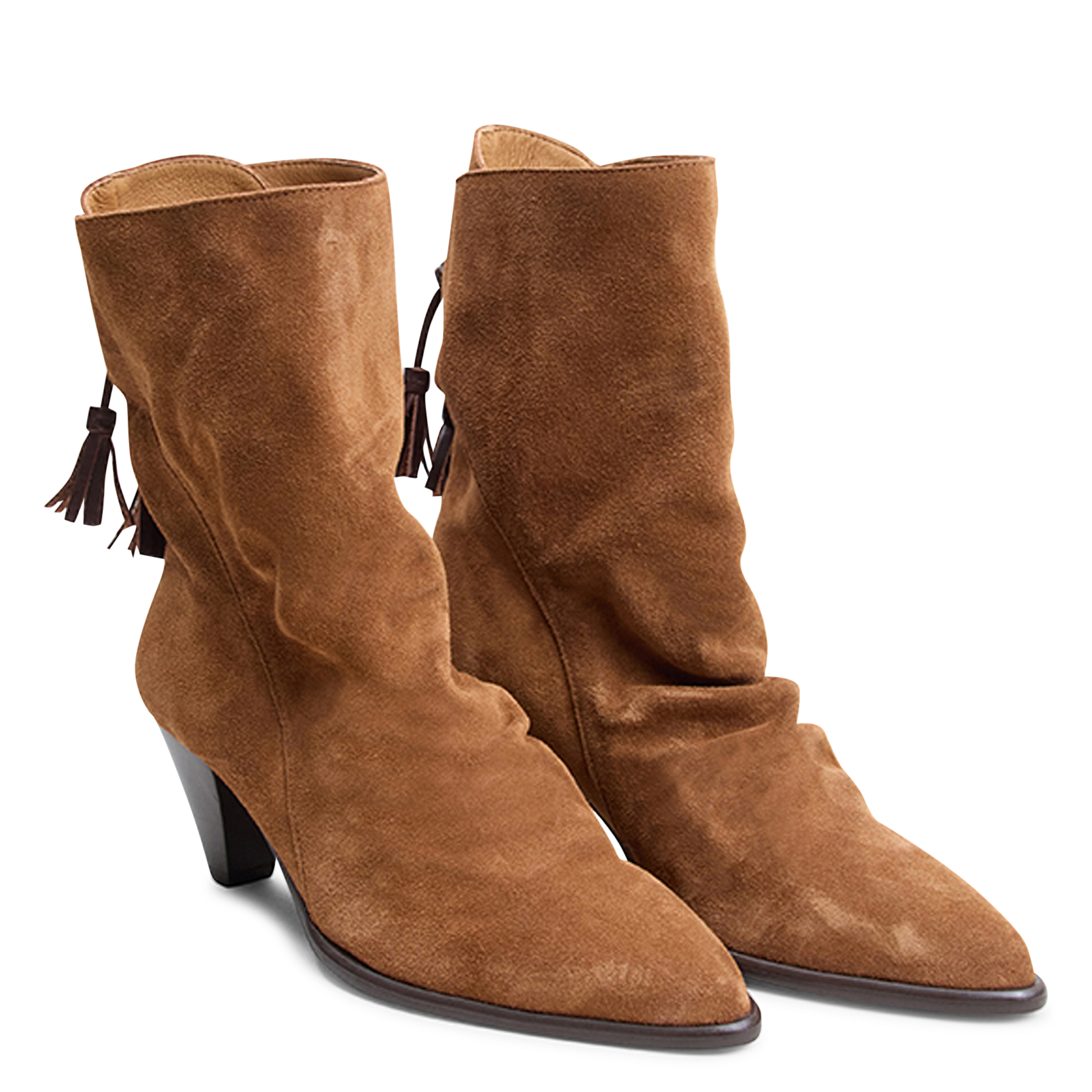 Bottines bout pointu en cuir JONAK Marron