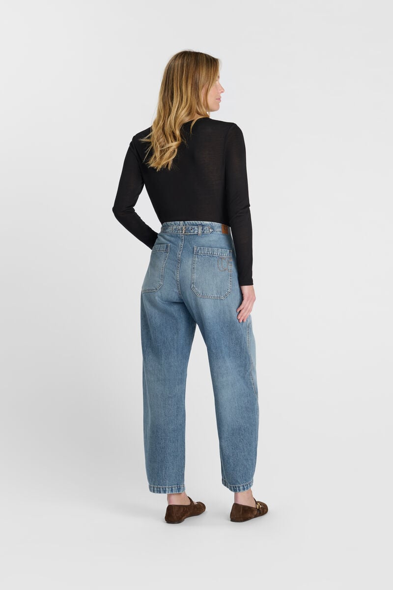 Loose jeans, wide, length 34 LE TEMPS DES CERISES Blue