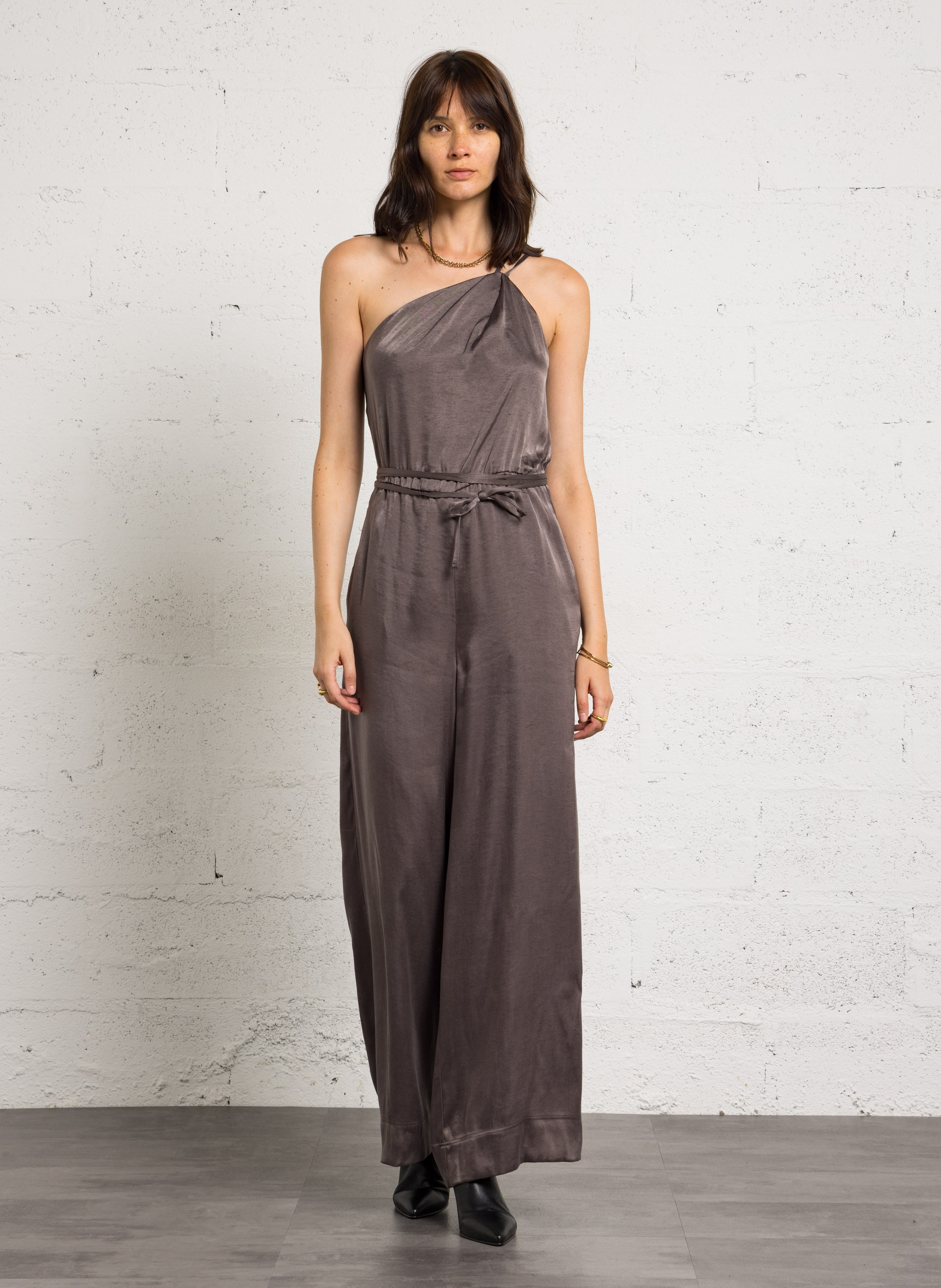 Satin jumpsuit IKKS Grey
