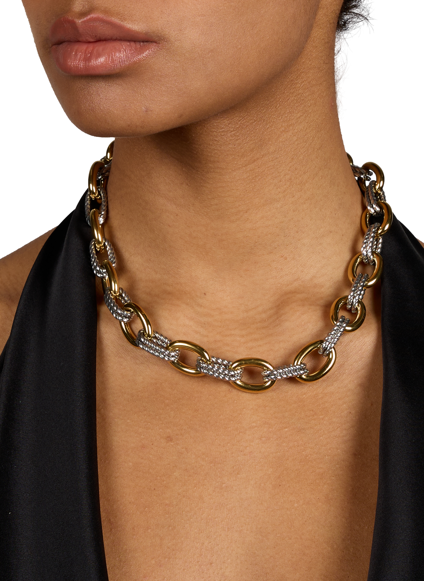 Round mesh necklace AU PRINTEMPS PARIS Silver