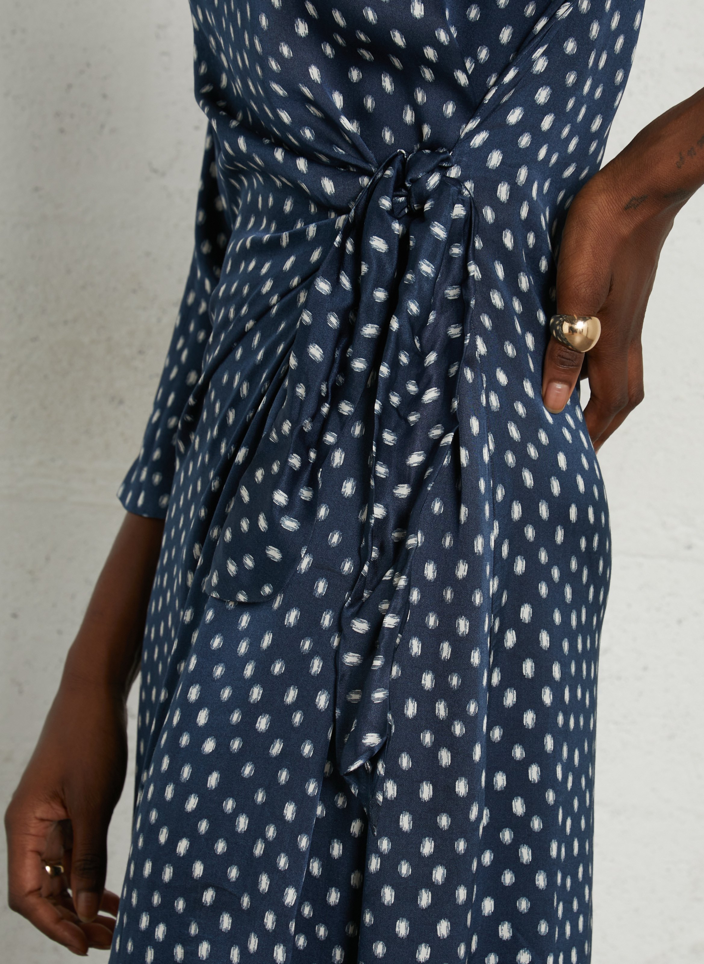 Robe midi imprimée à nouer HARTFORD Multicolore