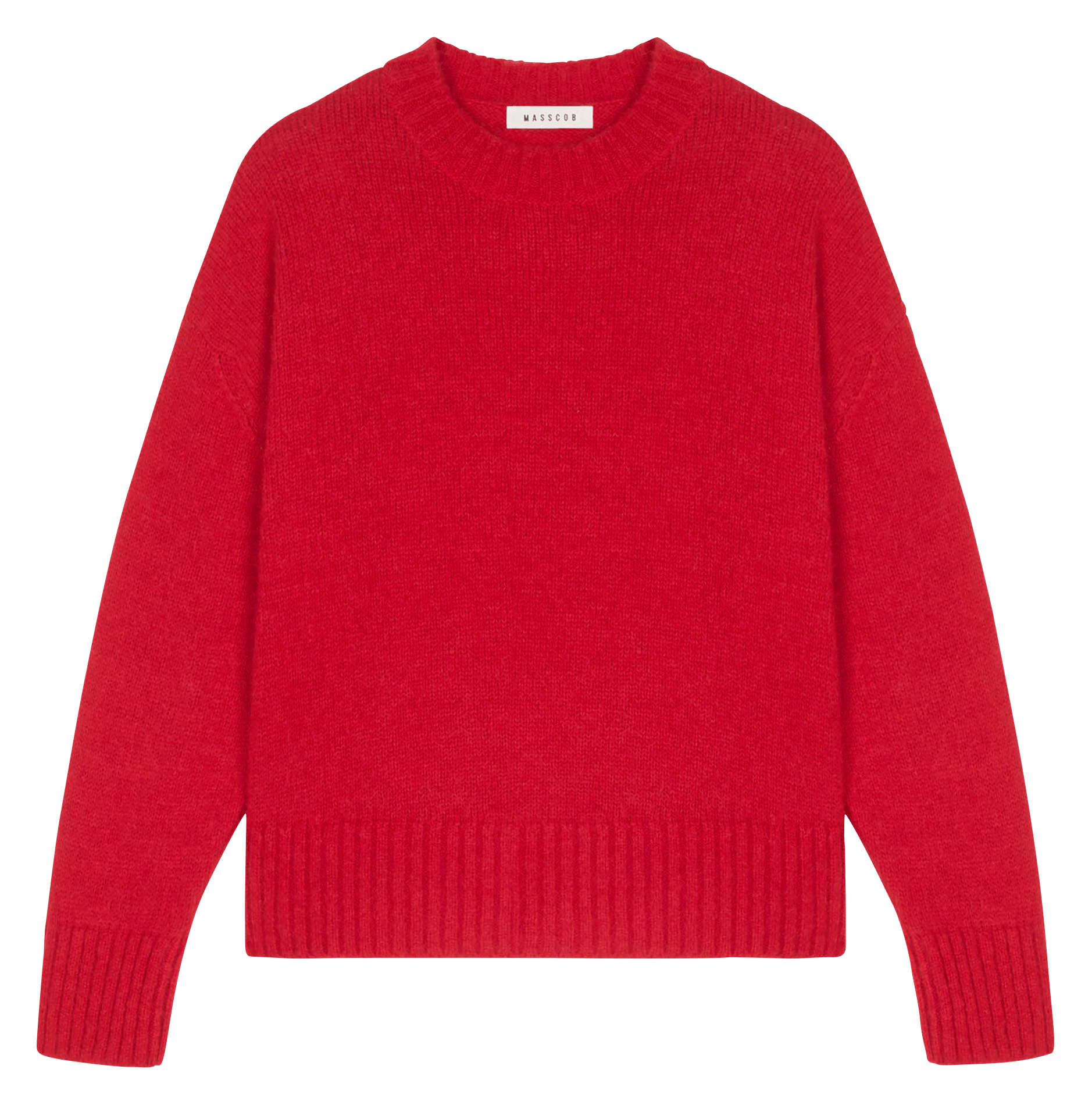 Round-neck wool-blend sweater | Red MASSCOB Women