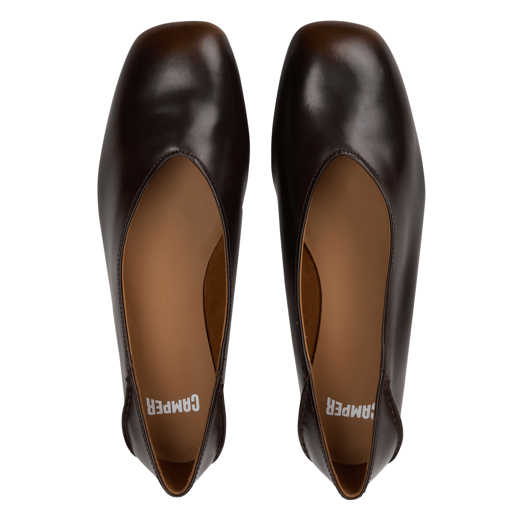 Cowhide leather ballet flats CAMPER Brown