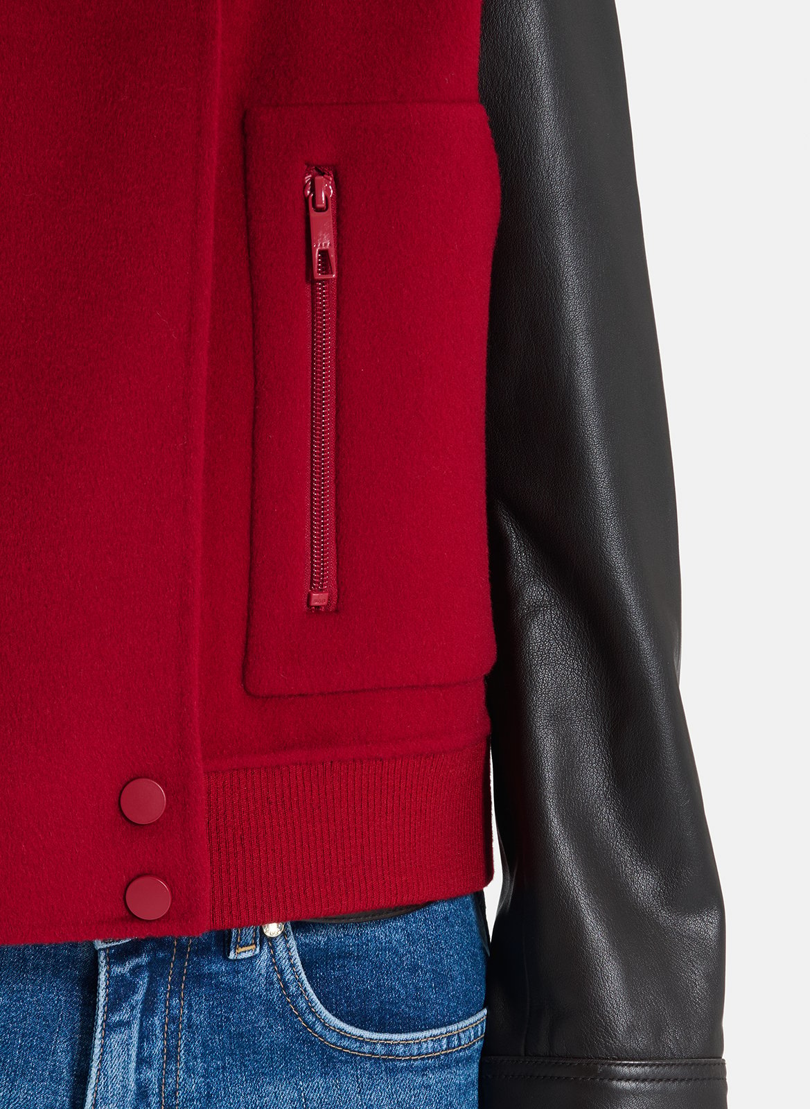 Gilet sans manches col montant en laine mélangé ZAPA Rouge