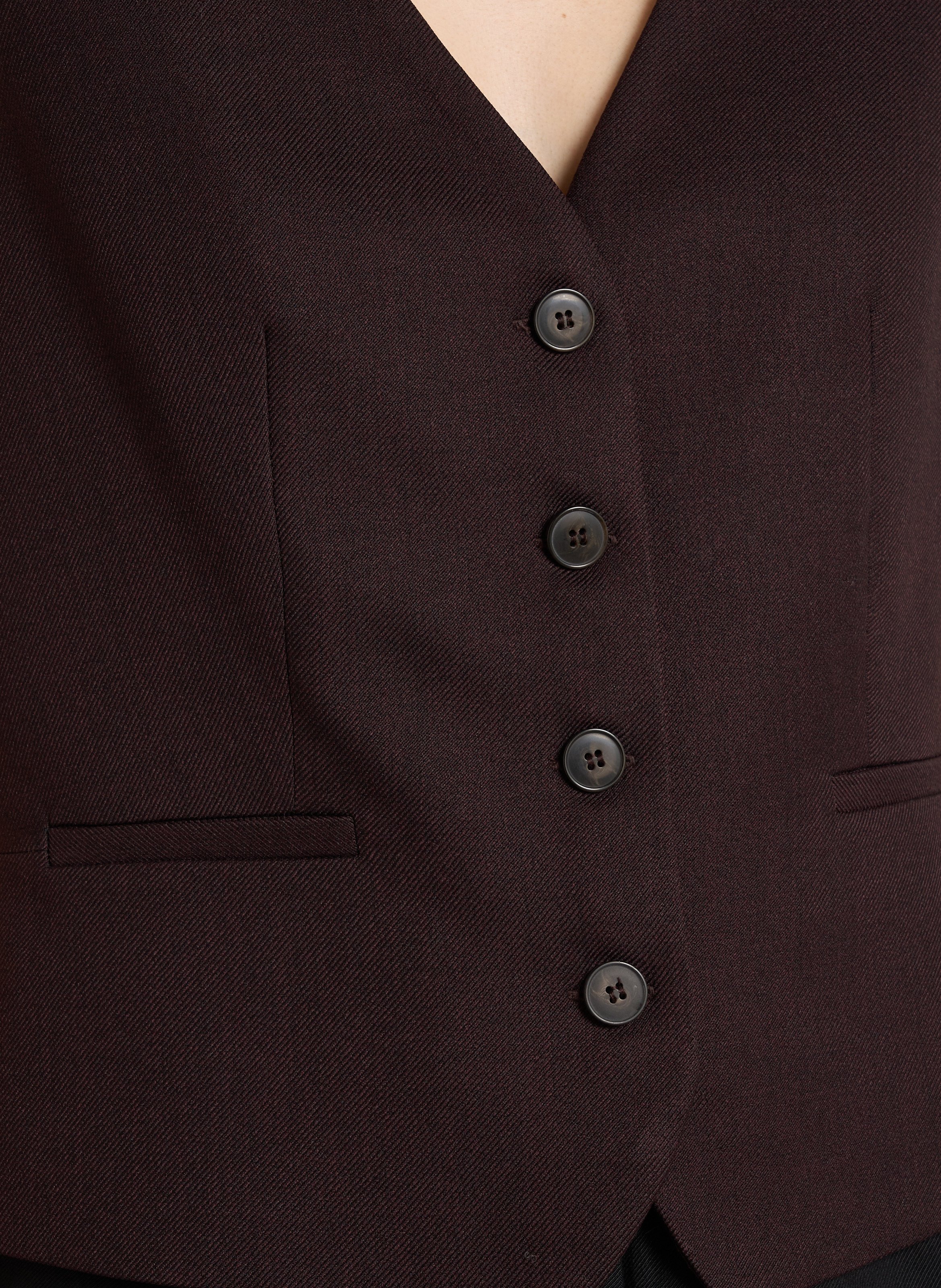 Straight buttoned sleeveless waistcoat MAISON 123 Purple