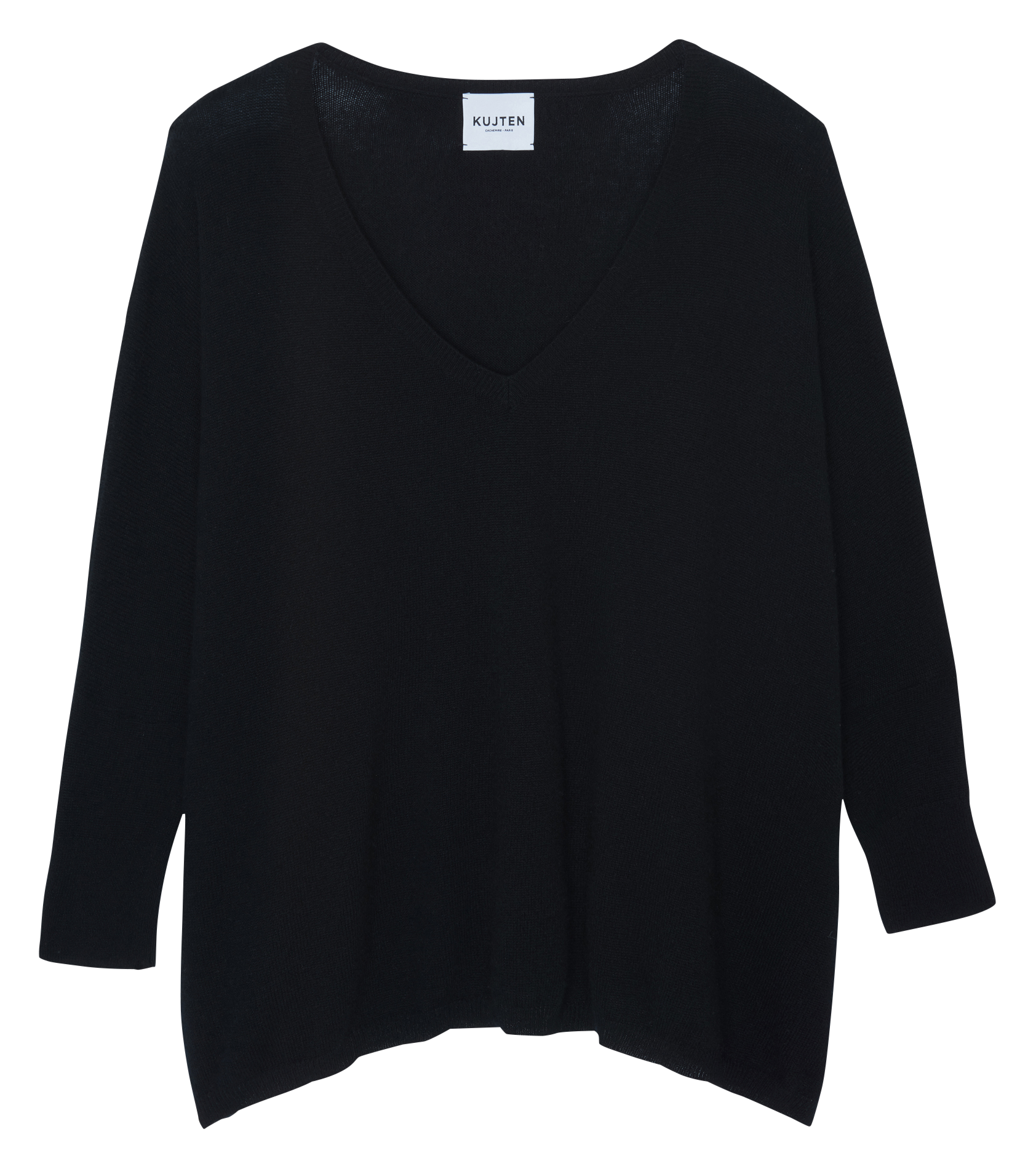 Pull col V oversize en cachemire KUJTEN Noir