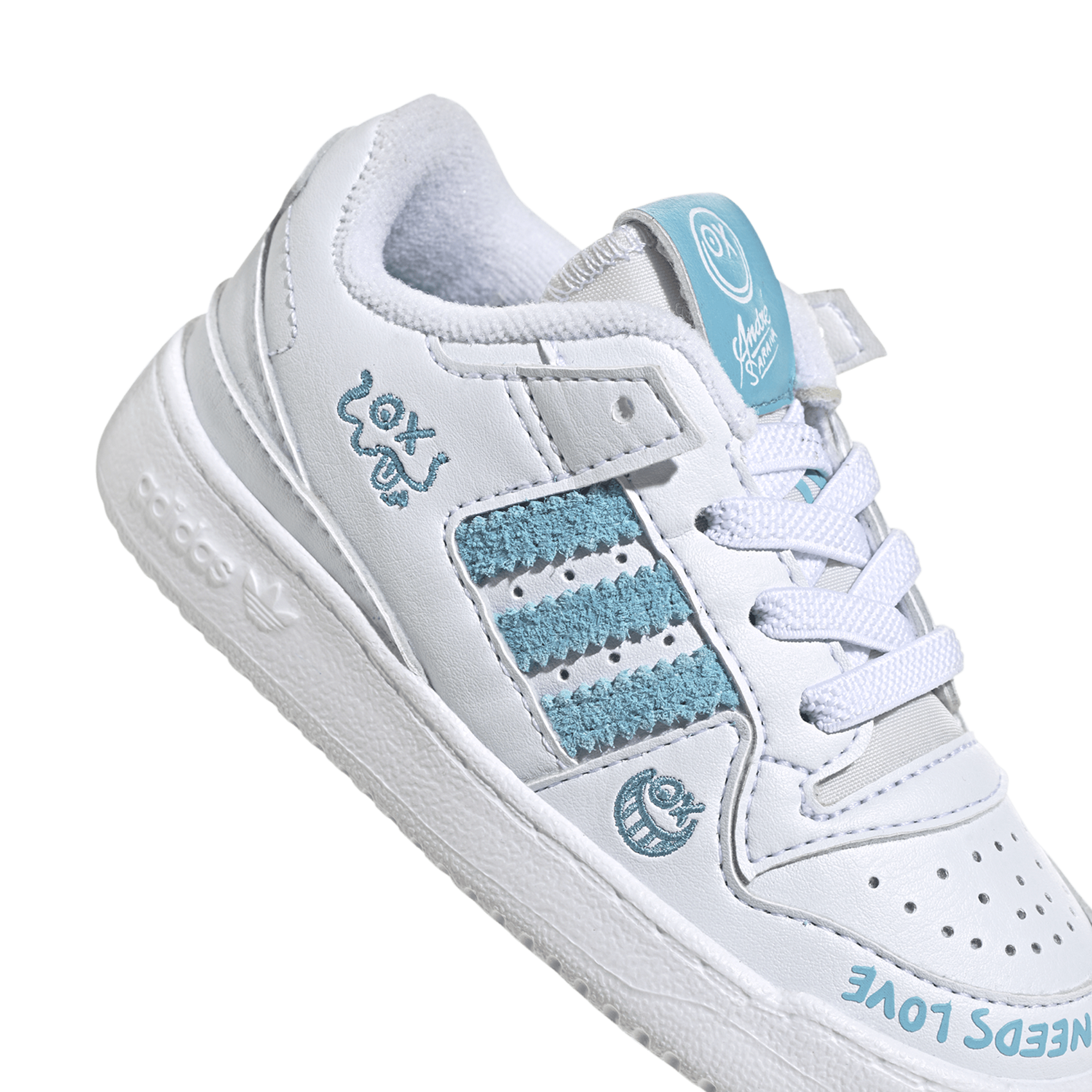 Baskets basses en cuir ADIDAS Blanc