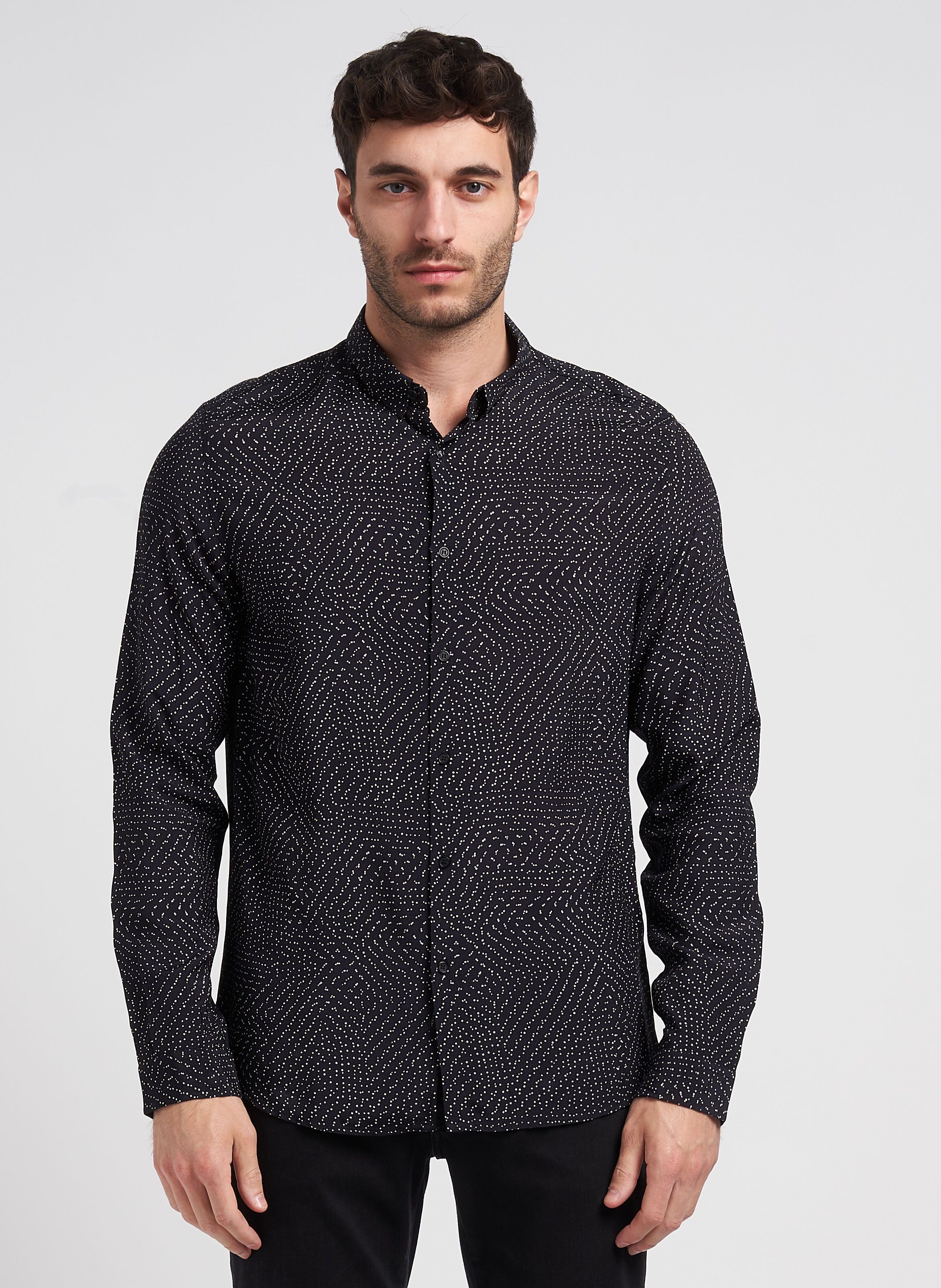 Chemise slim fit imprim Noir