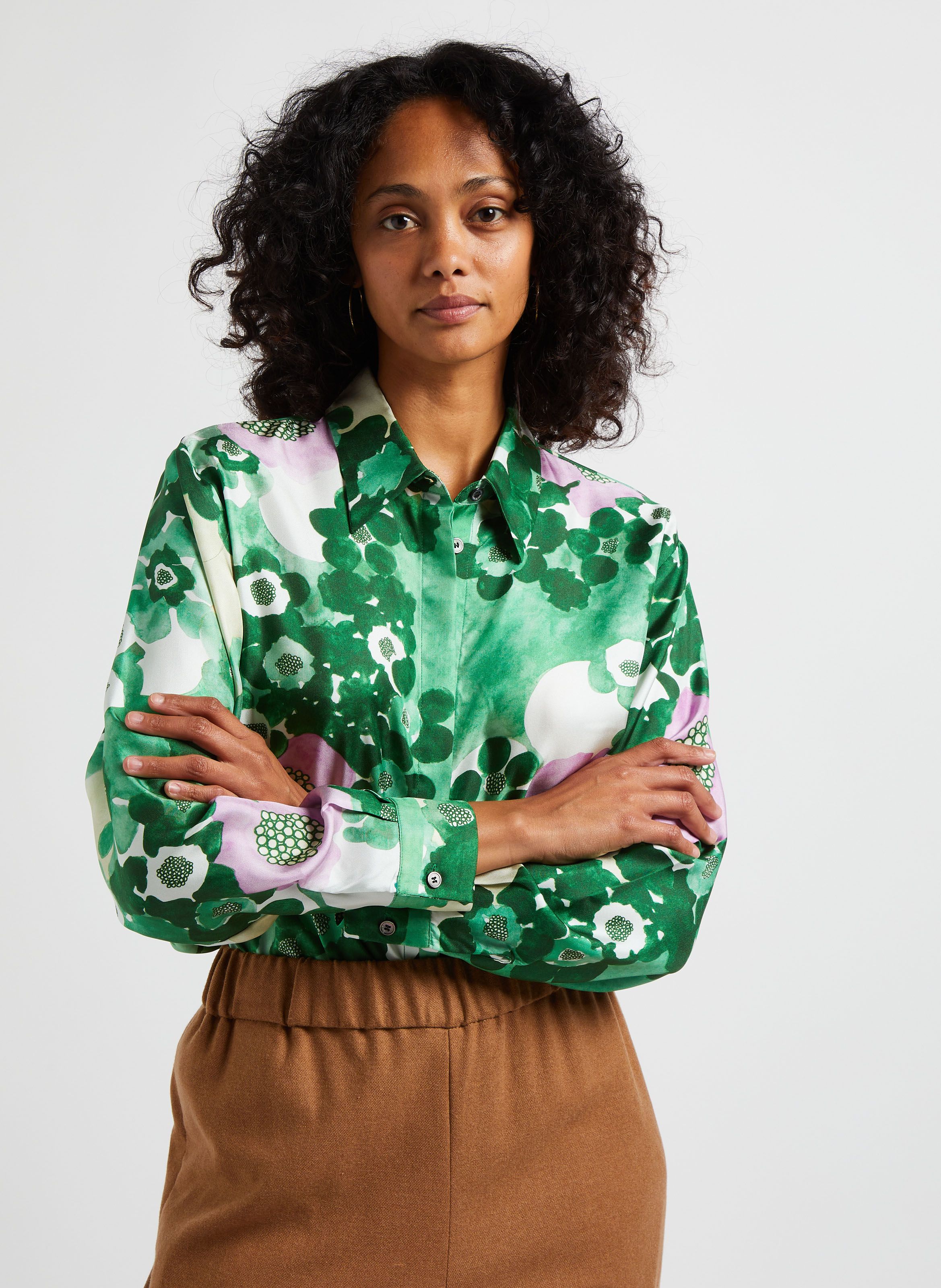 Camicia clearance seta verde