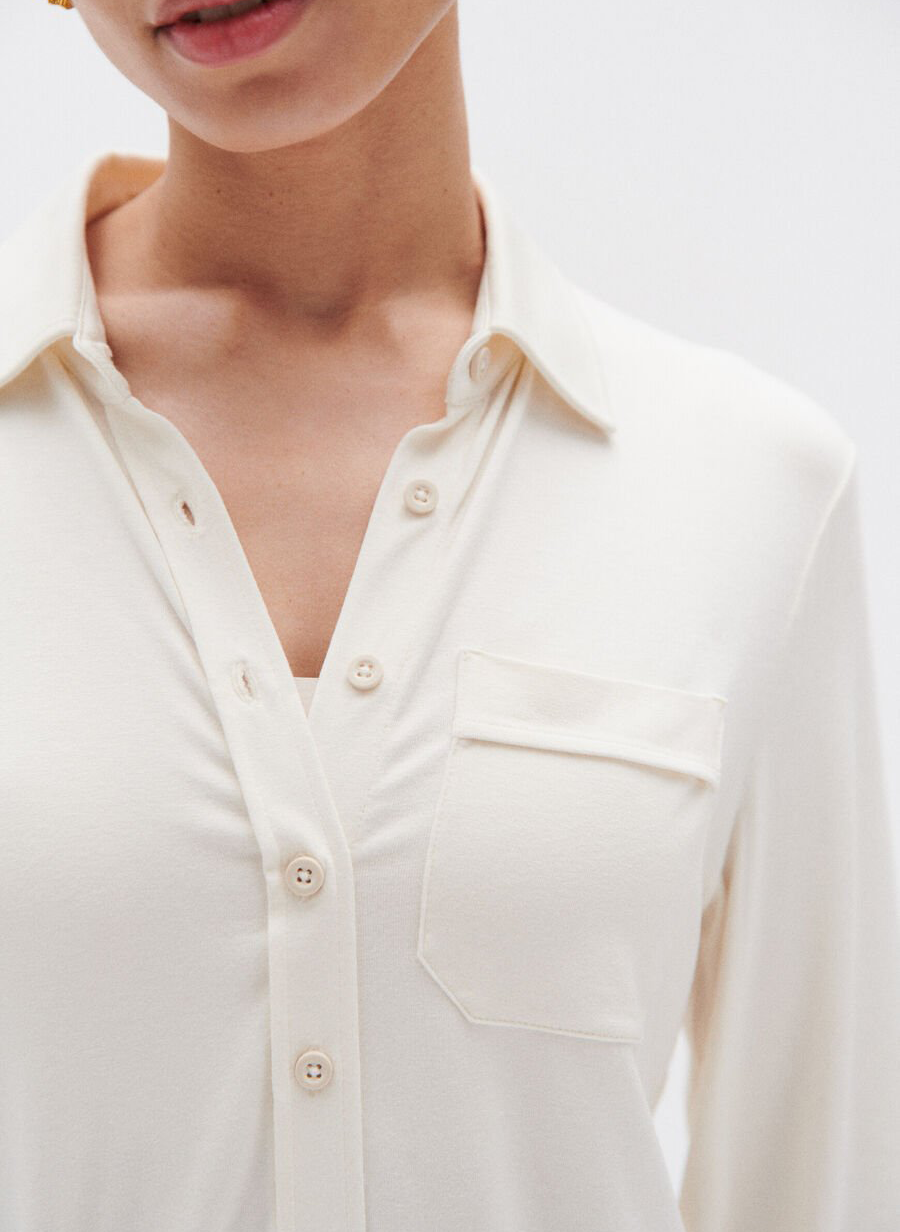 Bluse mit klassischem Kragen CAROLL Beige