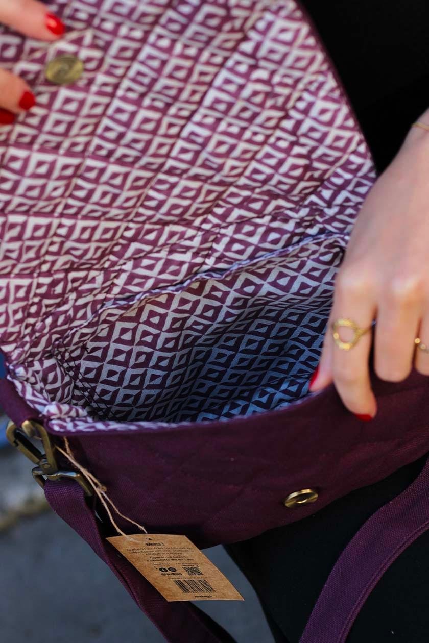 Cotton handbag HINDBAG Purple