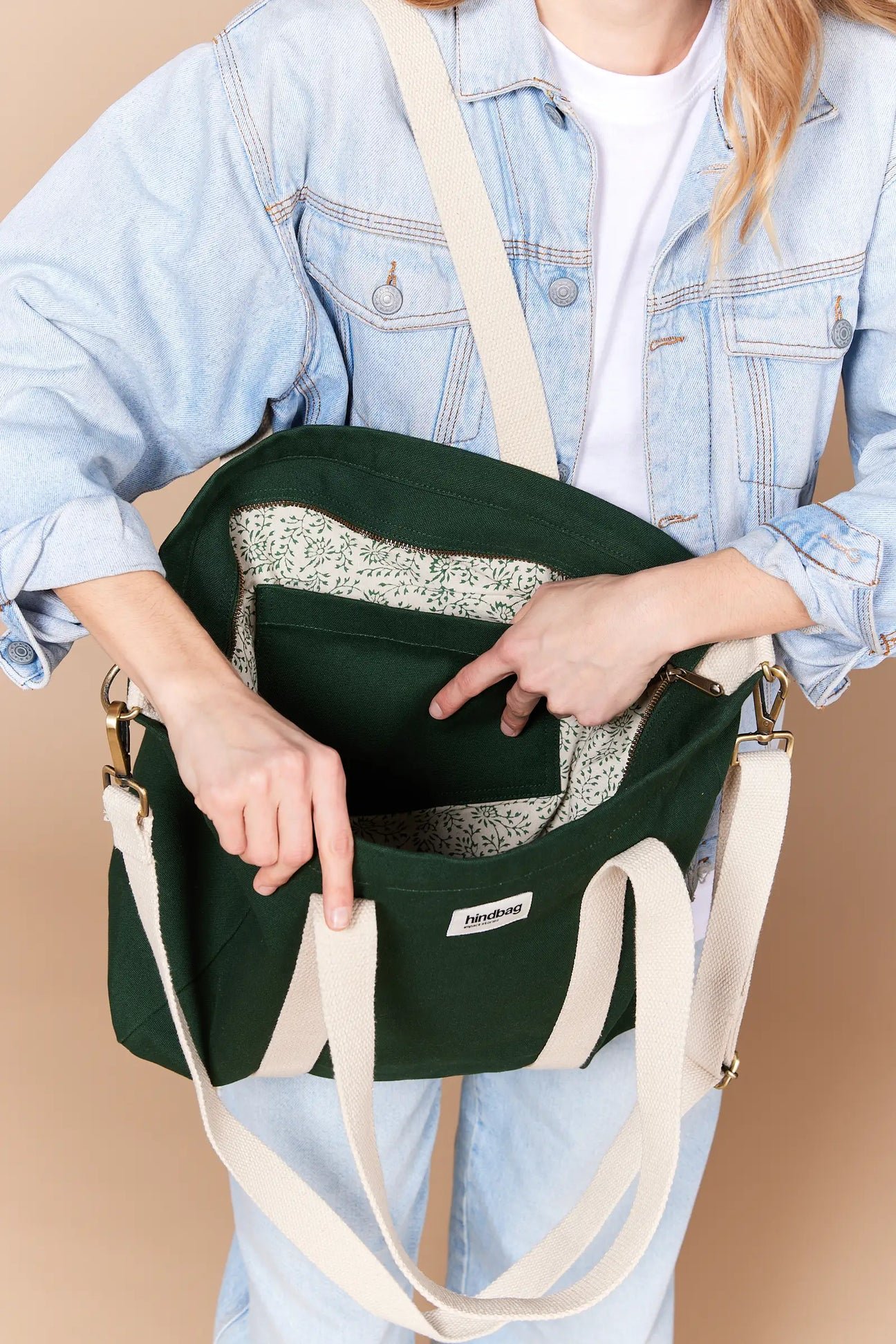 Cotton tote bag HINDBAG Green