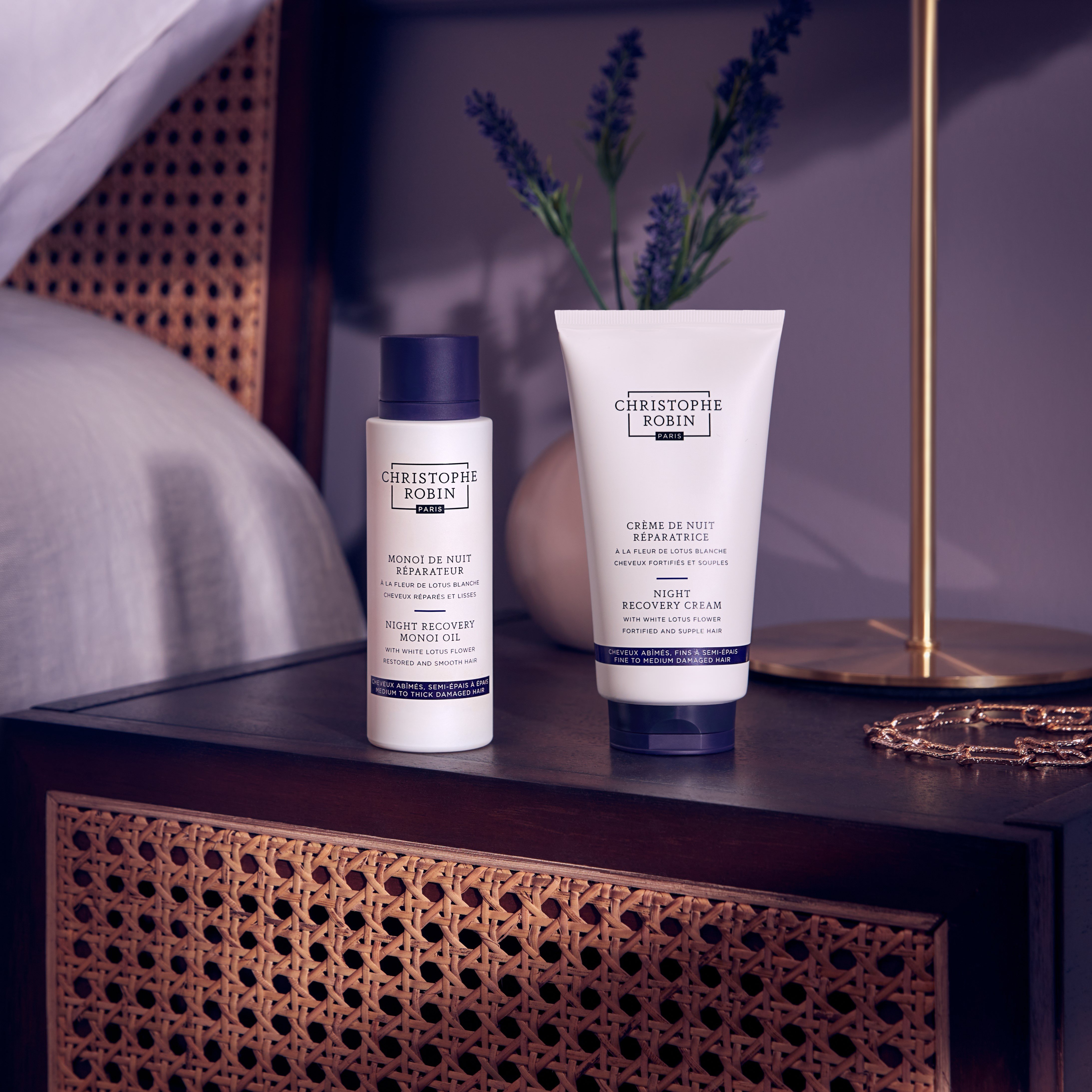 Monoï de nuit réparateur À la fleur de lotus blanche CHRISTOPHE ROBIN No color