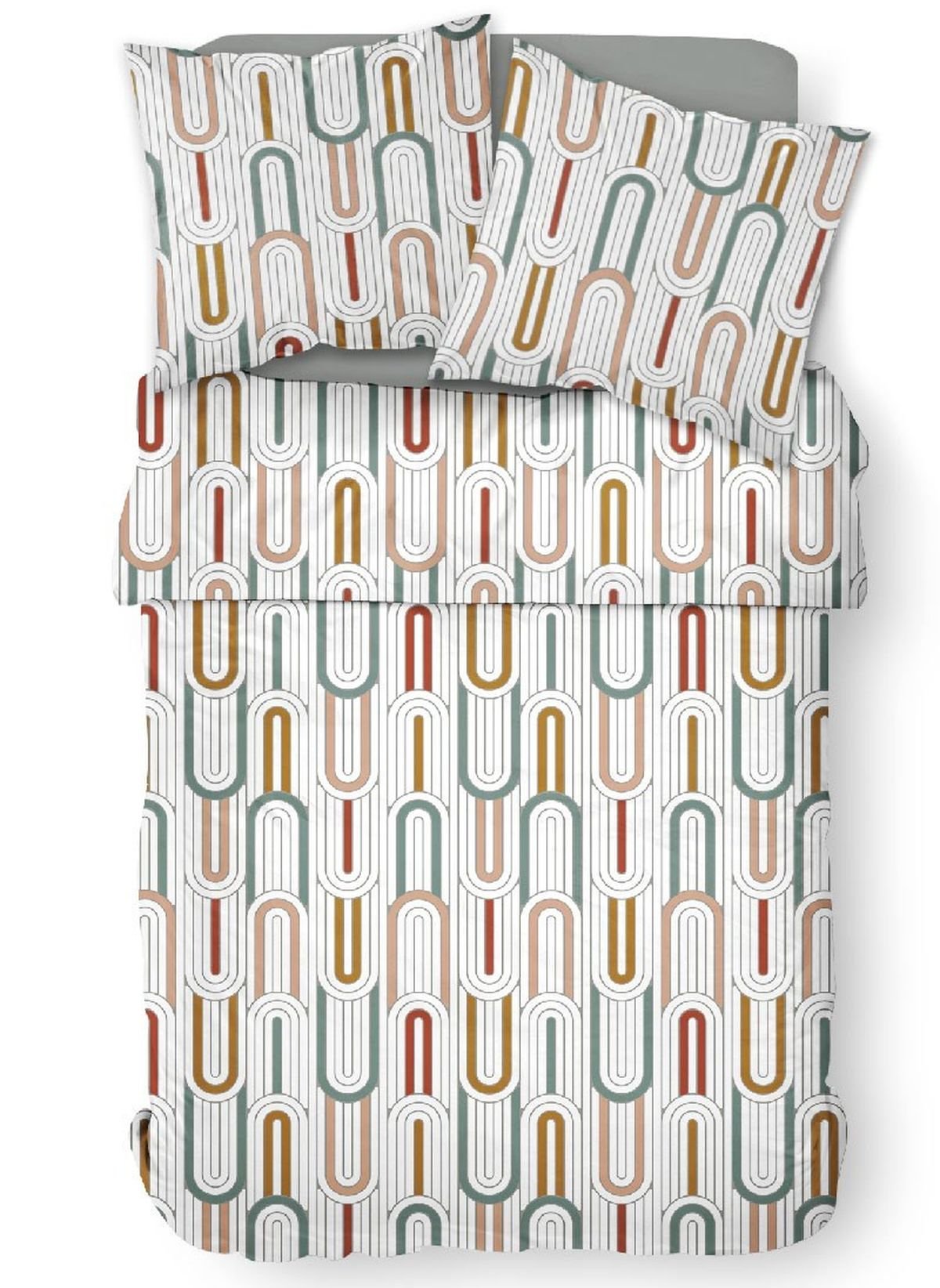 Printed cotton bedding set TODAY LINGE DE MAISON White