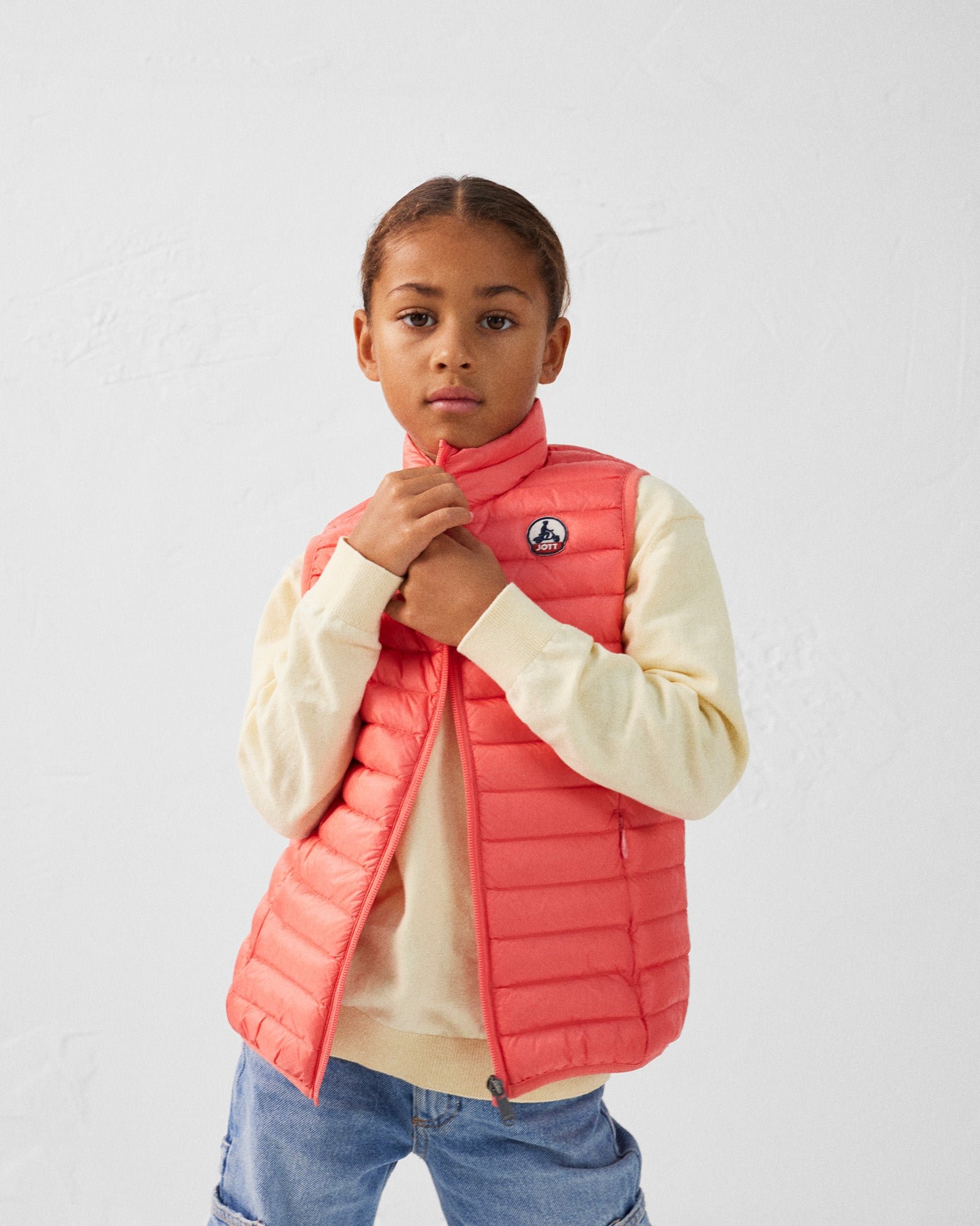 Zoe children's sleeveless puffer jacket JOTT Pink