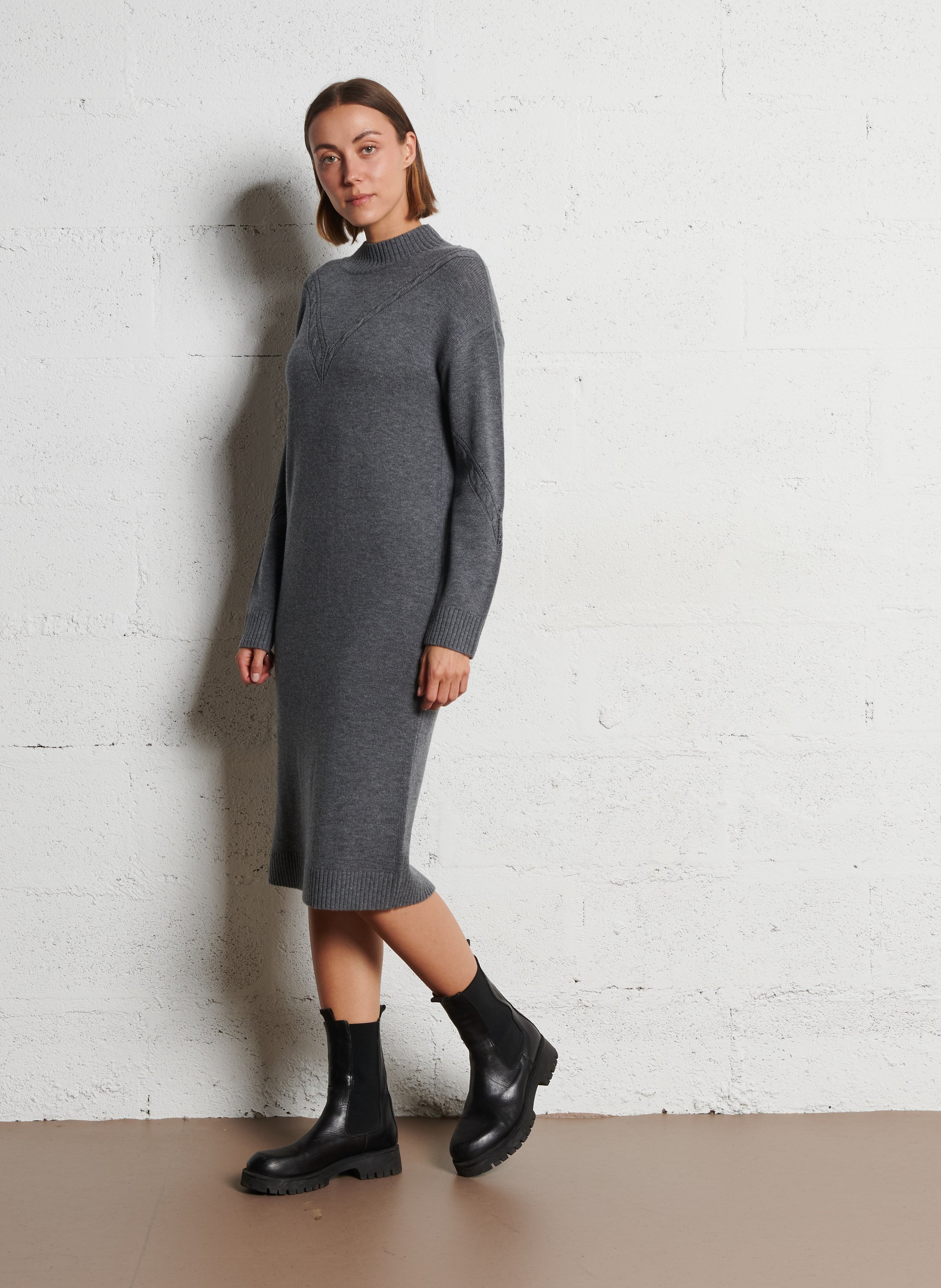 Devoiler short jersey dress with 3/4 sleeves IKKS Grey