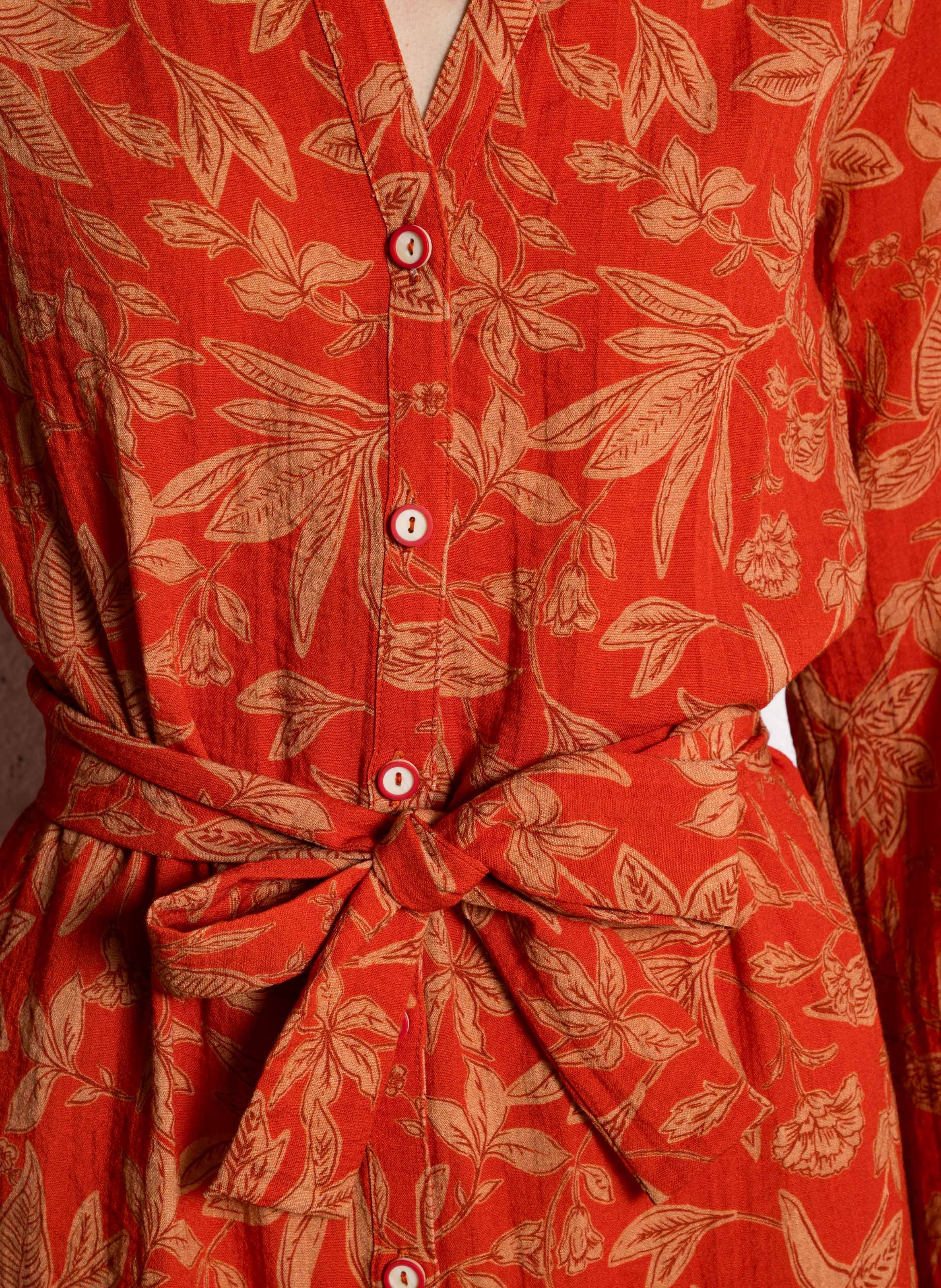 Robe midi imprimée ONE STEP Orange