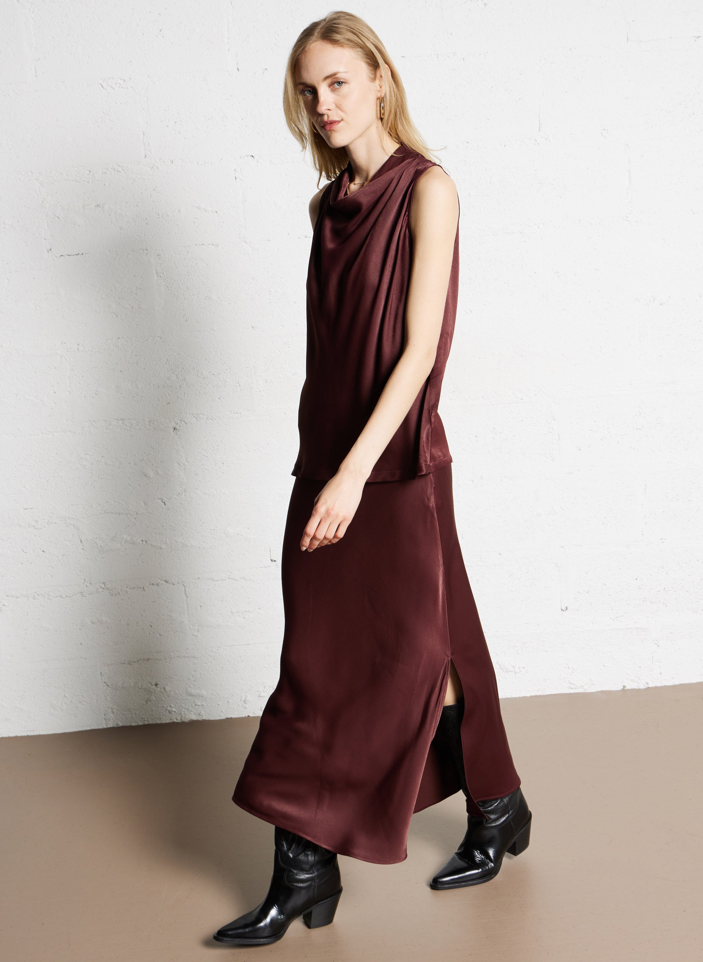 Top ample col montant SUNCOO Prune