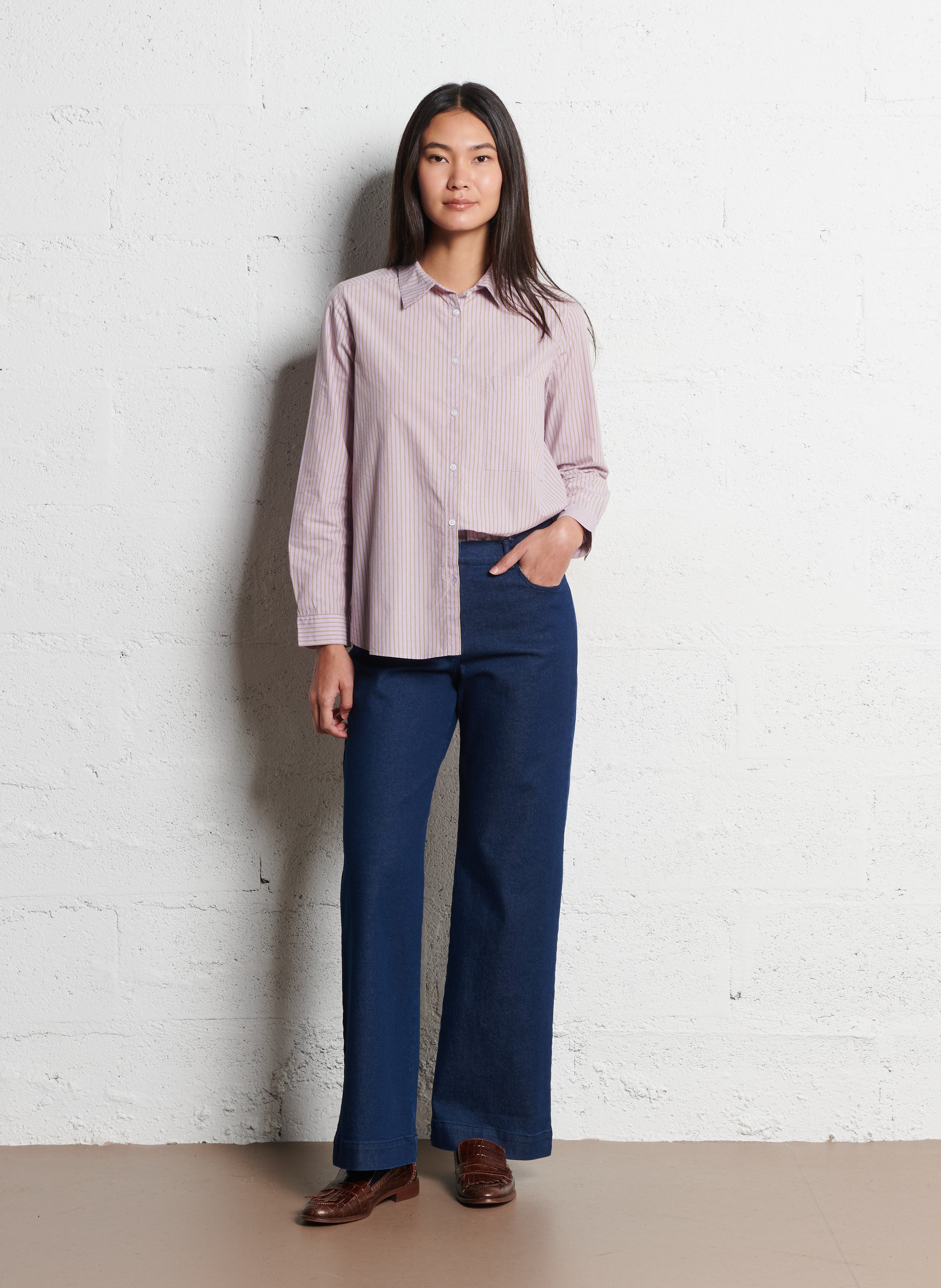 Colonel plain shirt NICE THINGS Purple