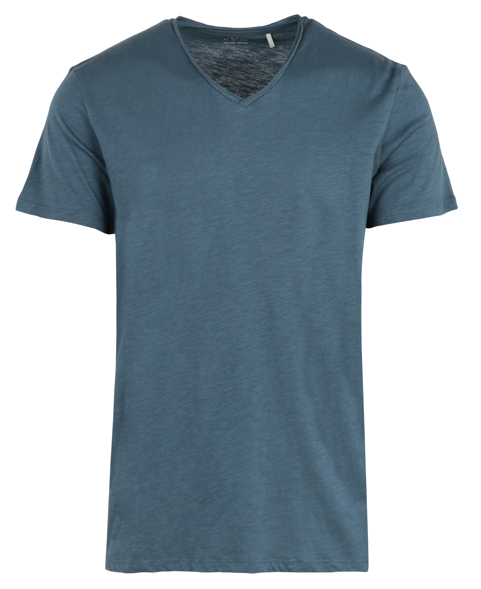 Plain cotton V-neck t-shirt IKKS Blue
