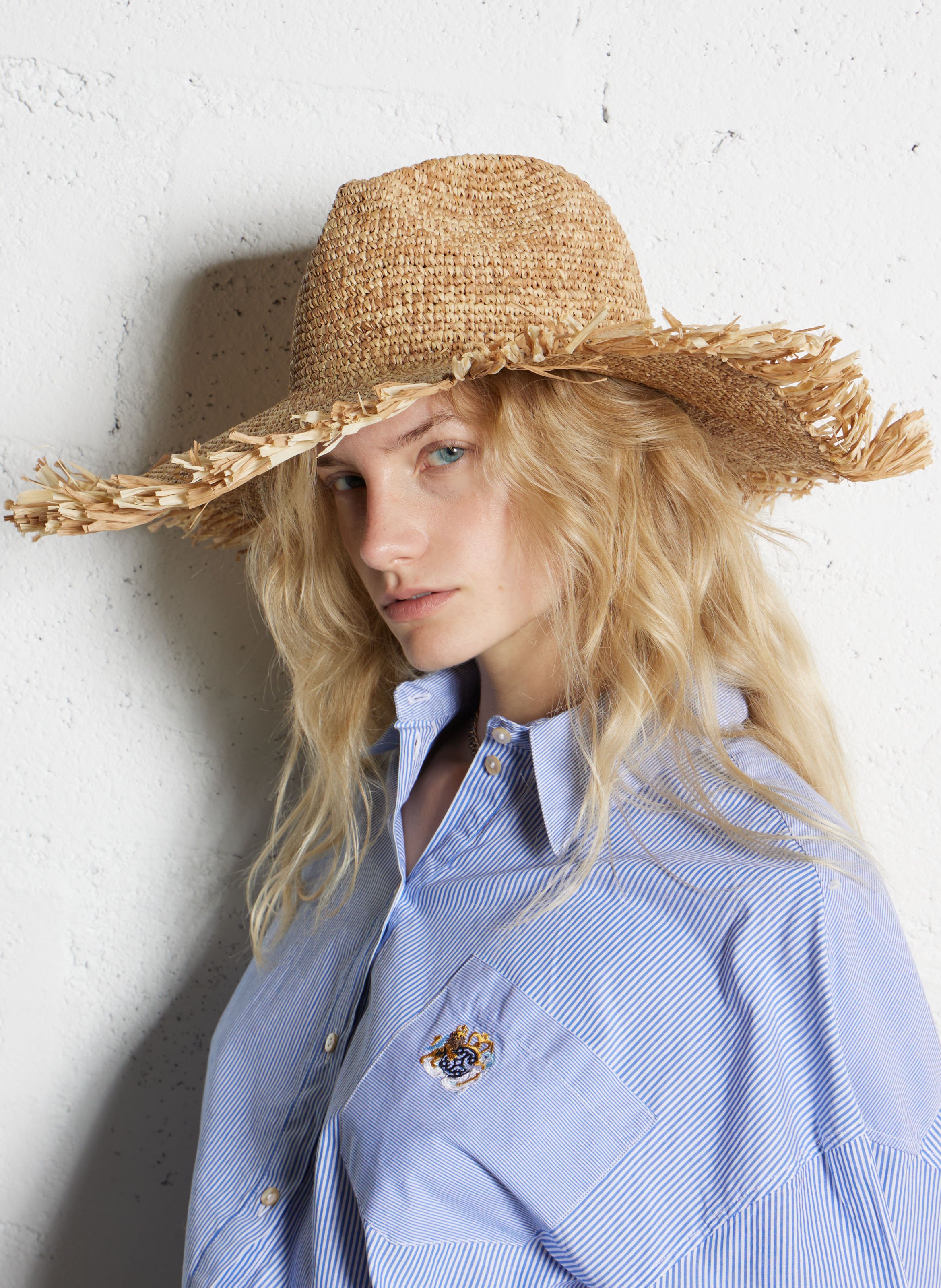 Verstellbarer Hut aus geflochtenem Bast BeigeCAMALYA