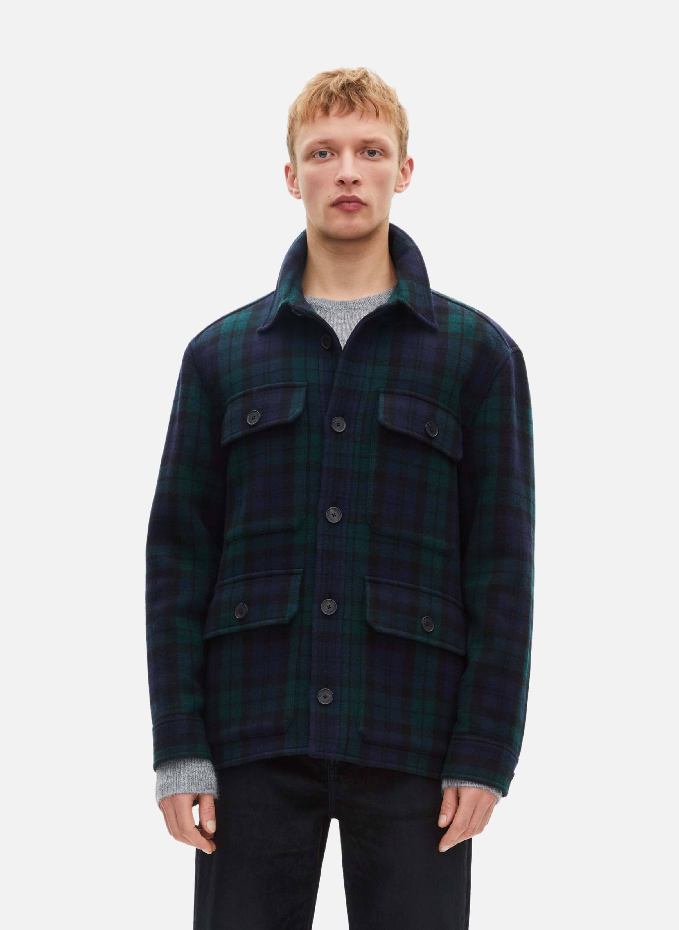 Tartan overshirt THE KOOPLES Green
