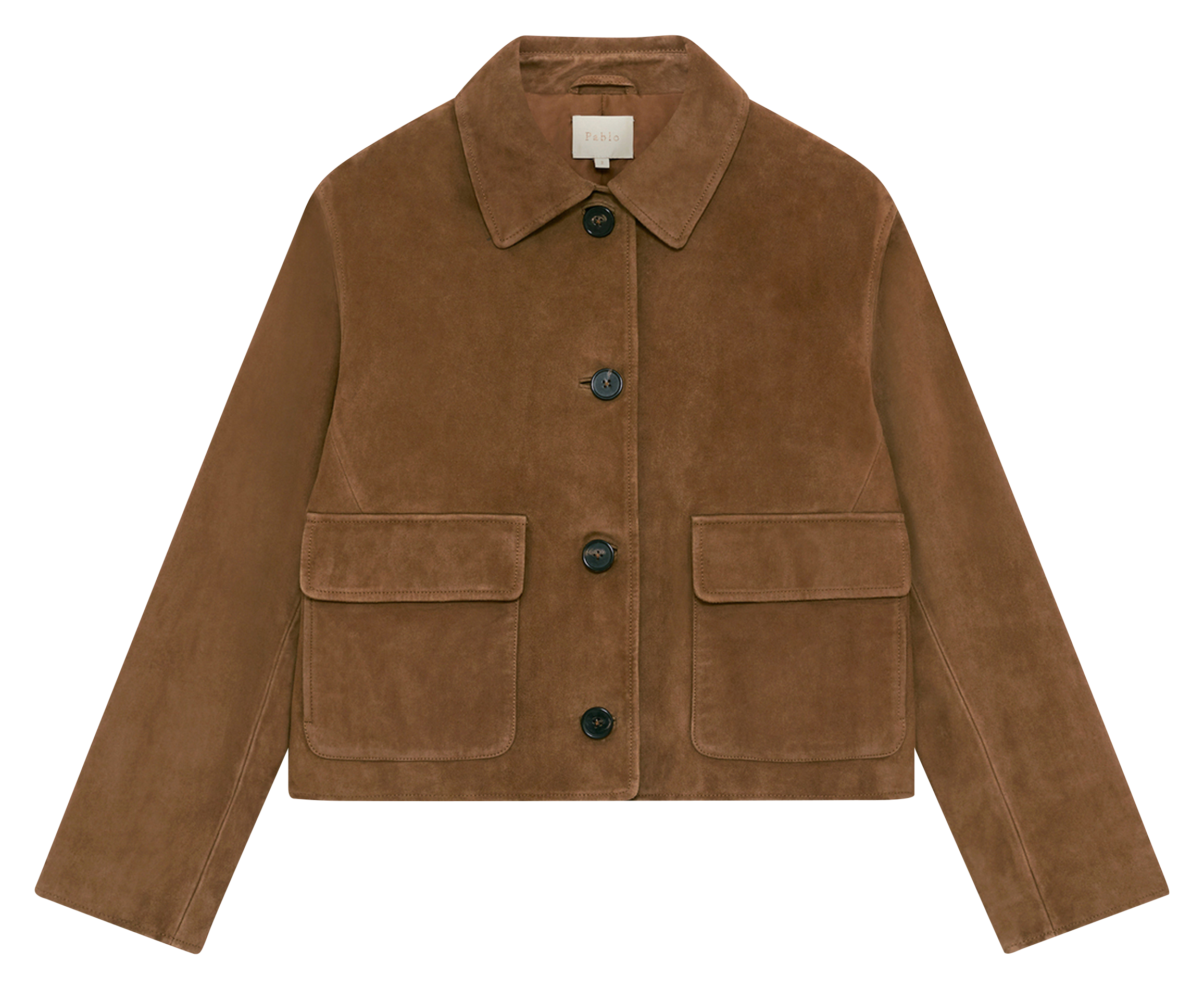 Straight suede leather jacket PABLO Brown
