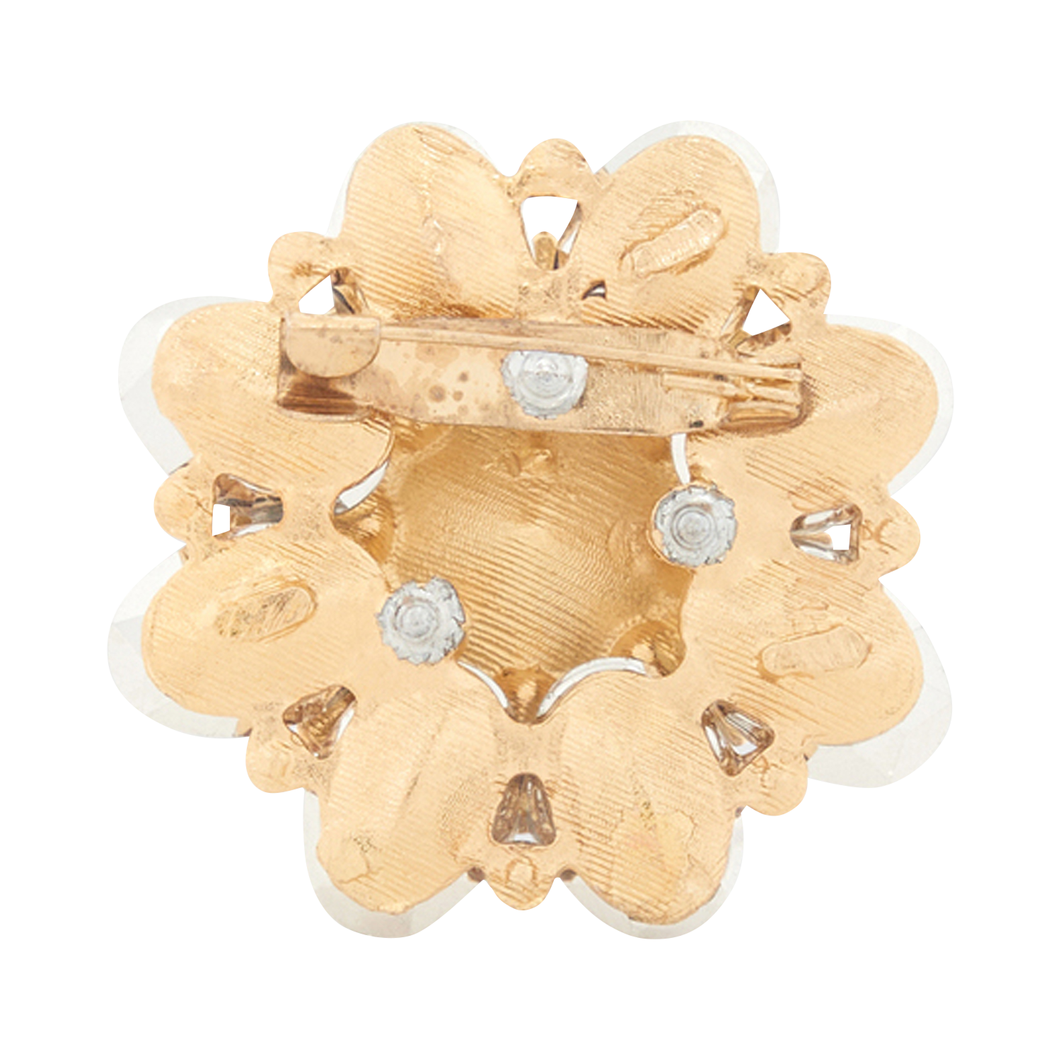 Broche met stenen en strass GERARD DAREL Goudkleurig