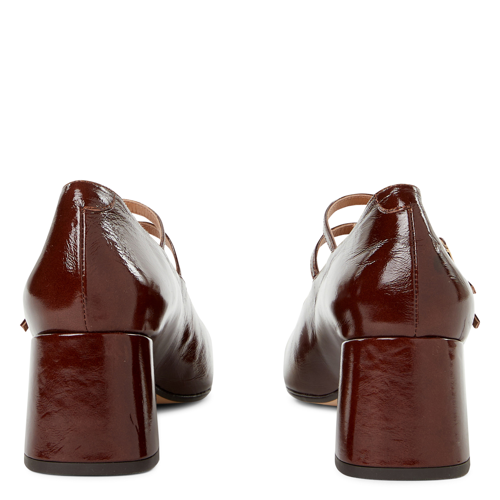Heeled patent leather Mary Janes SAISON 1865 Brown