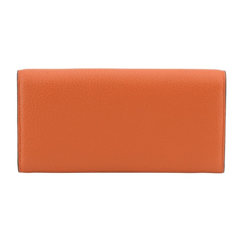 Leather coin purse POURCHET Orange