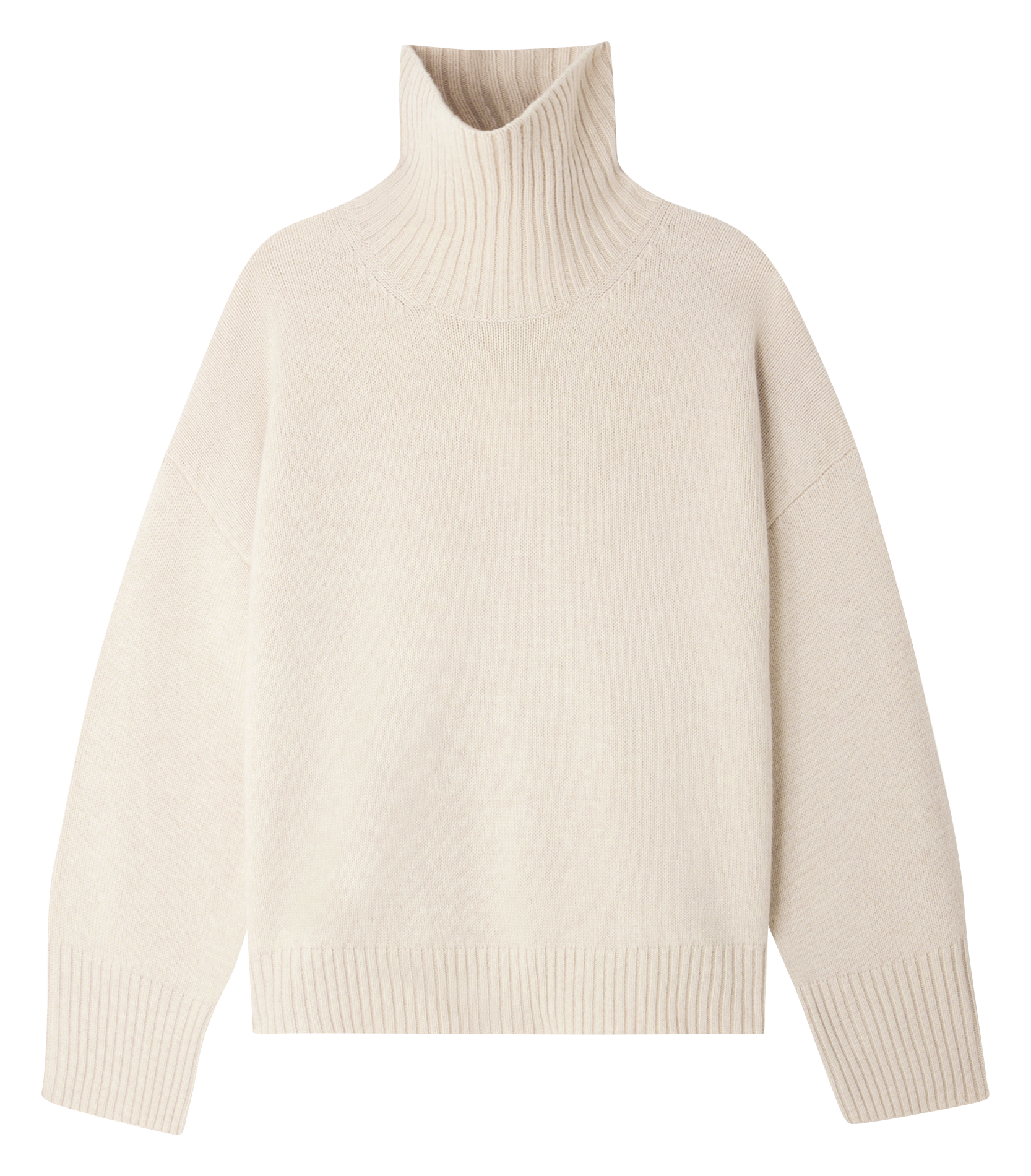 Pull col roulé oversize en laine SOEUR Beige