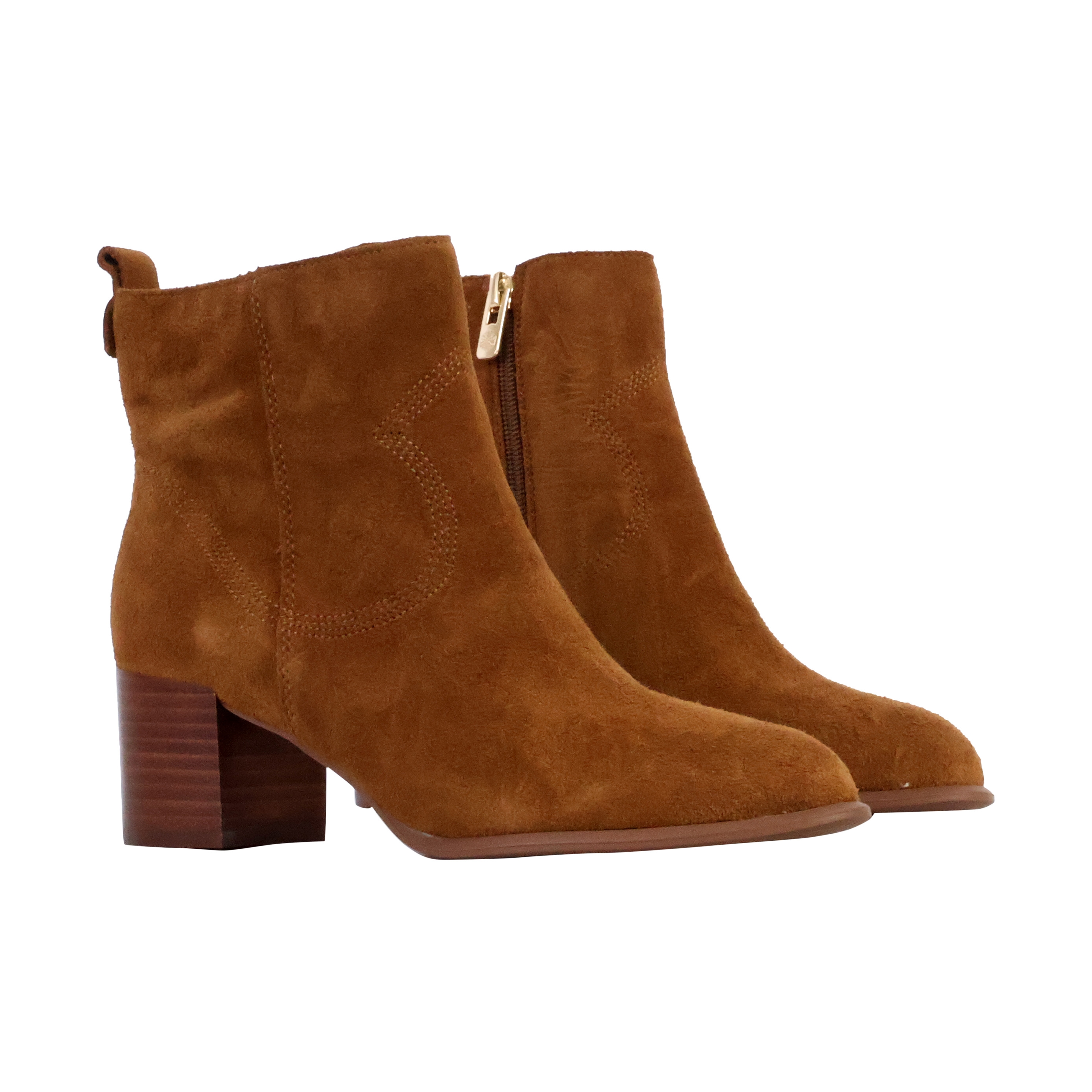 Aurelie leather heeled ankle boots EMILIE KARSTON Brown