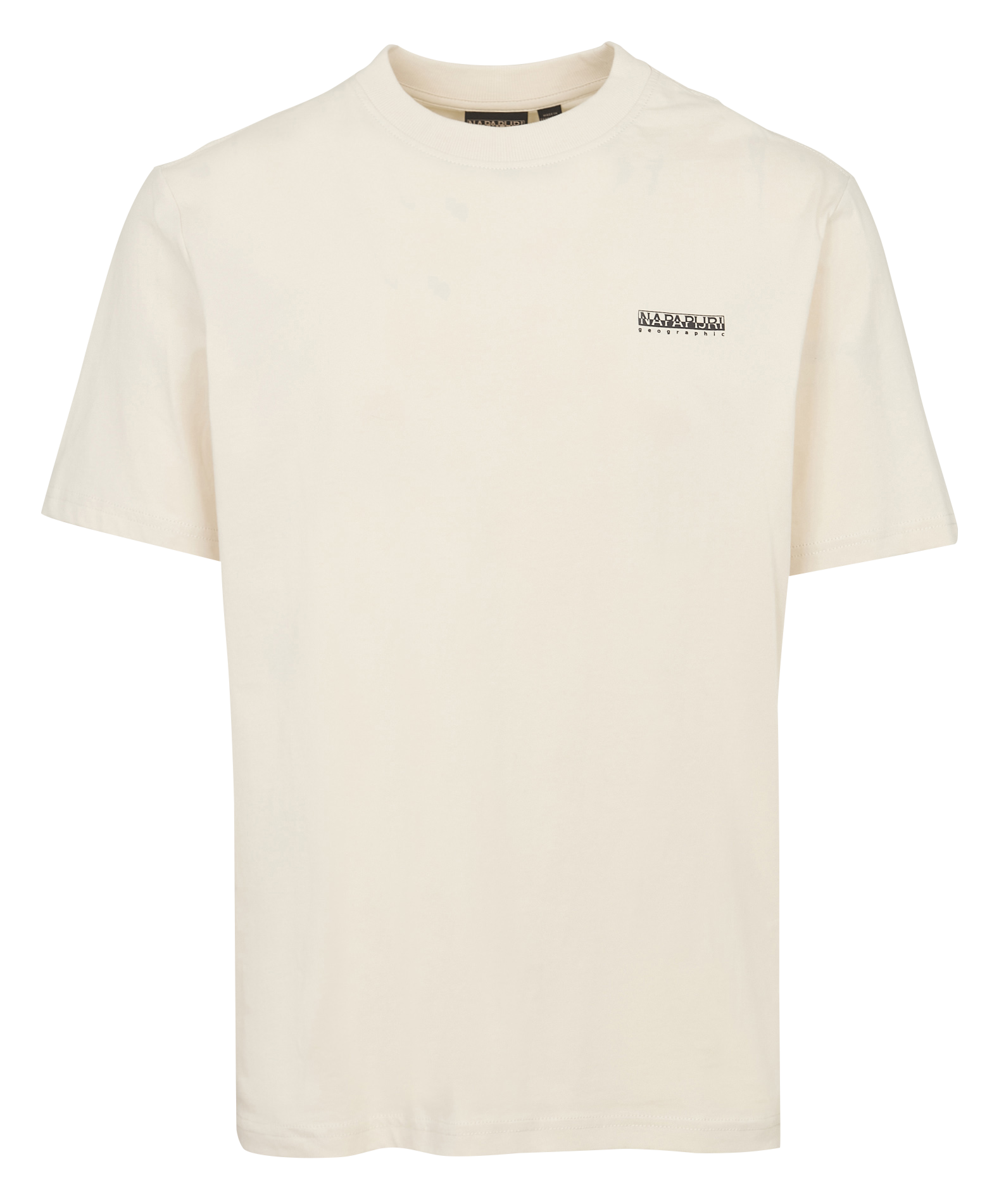 Gerade geschnittenes Rundhals-T-Shirt aus Baumwolle mit Siebdruck NAPAPIJRI Beige