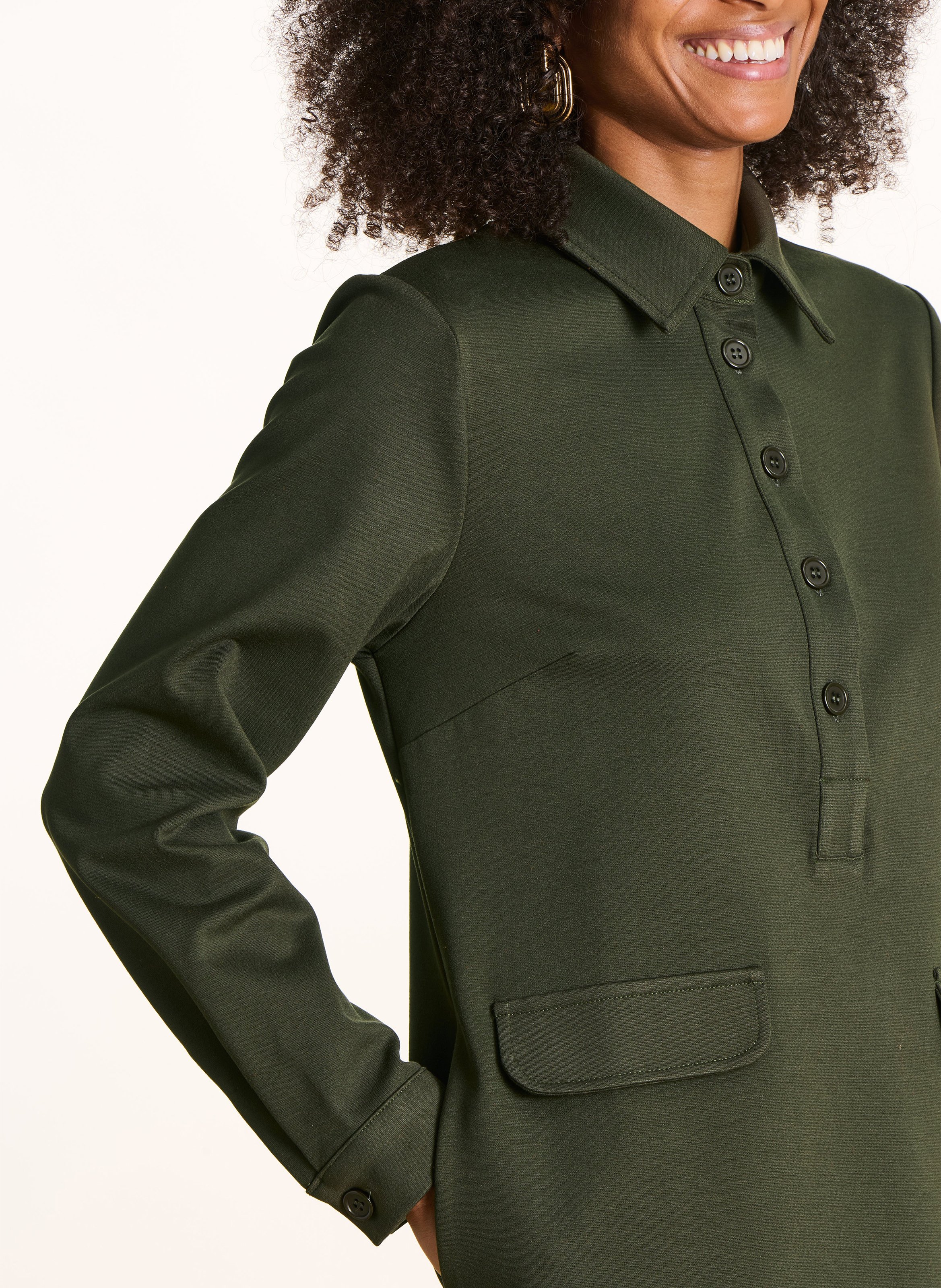 Robe courte col classique LA FEE MARABOUTEE Marron