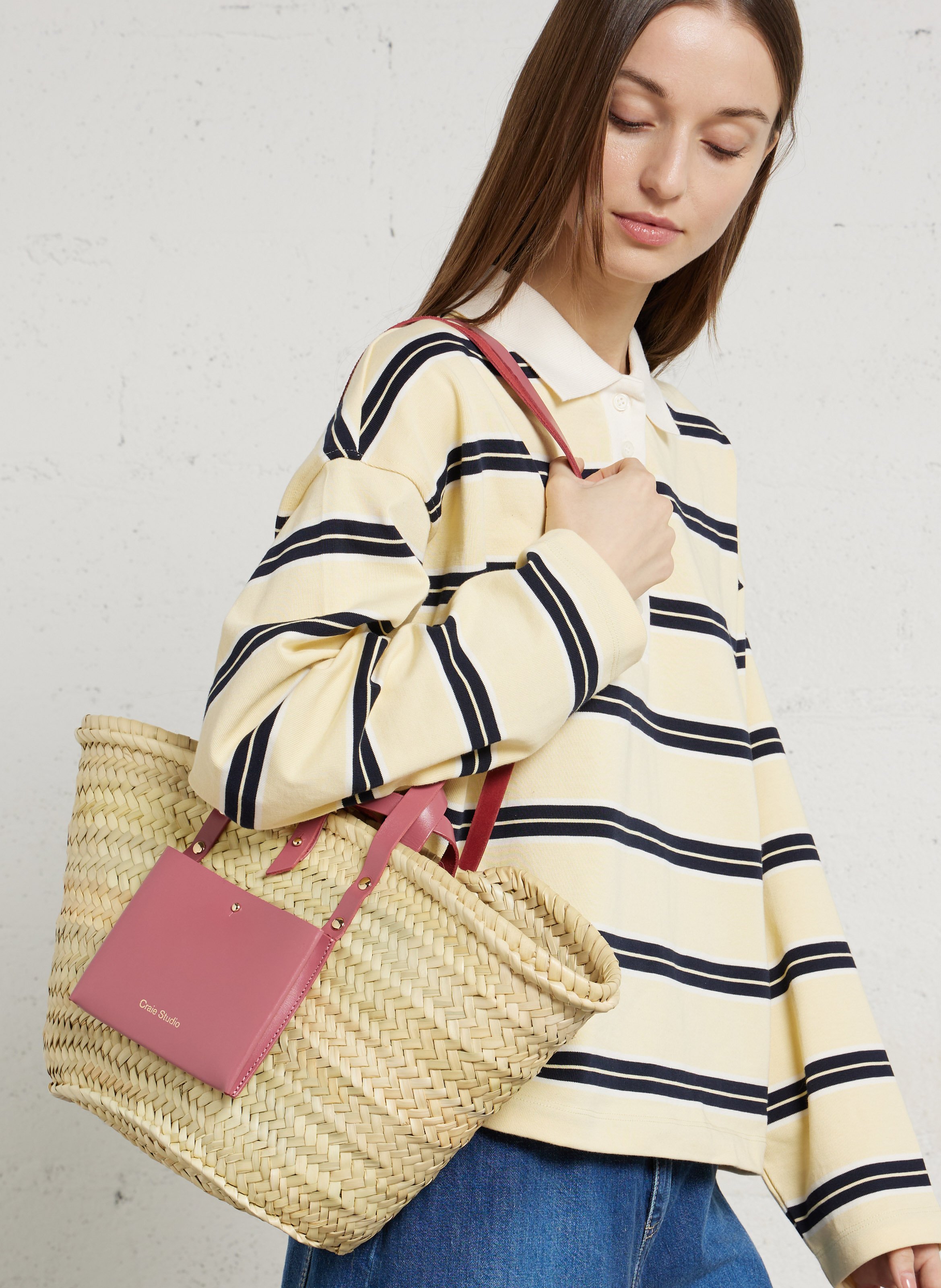 Woven doum basket CRAIE STUDIO Pink