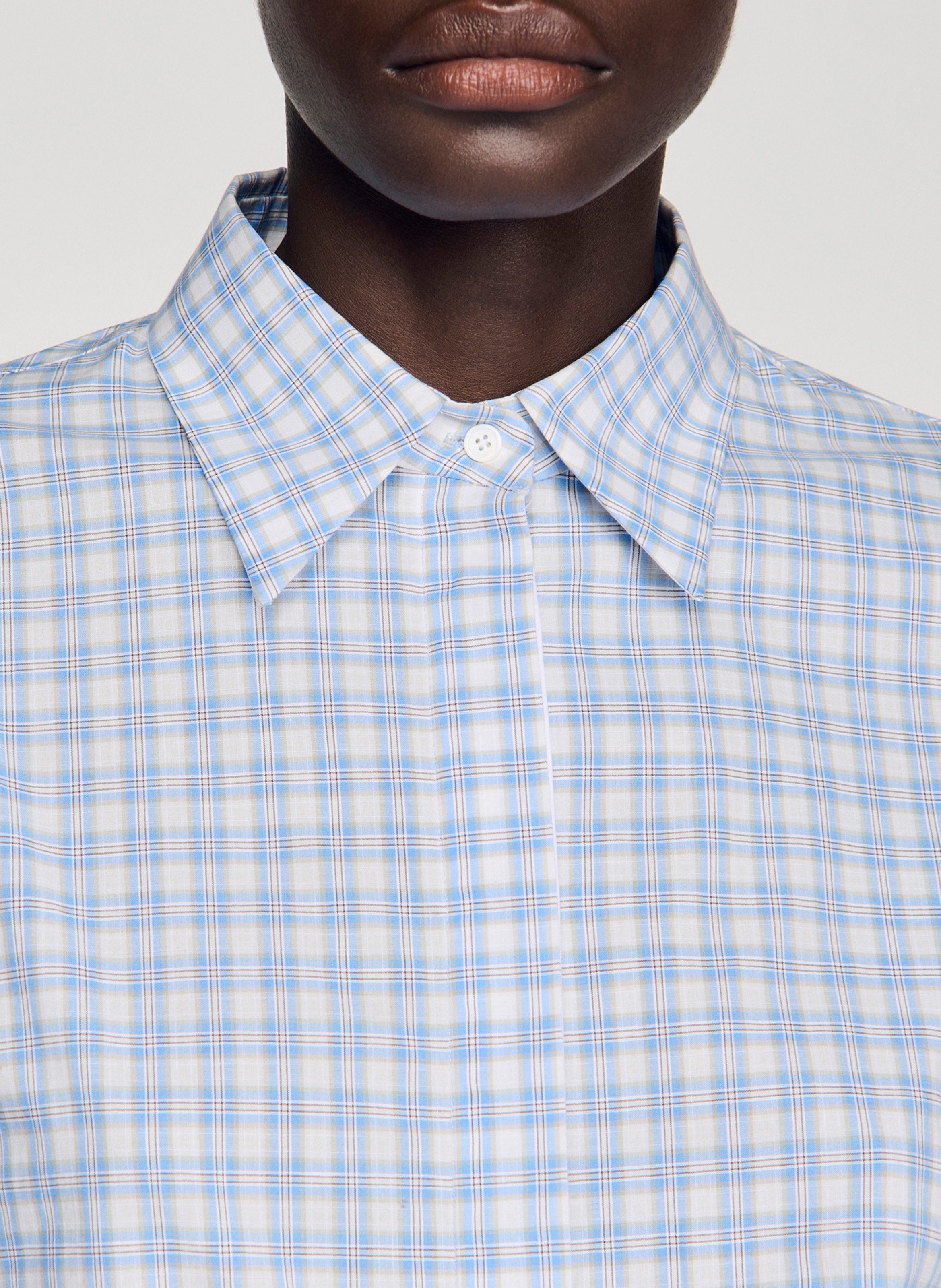 Checked shirt with classic collar SANDRO Blue