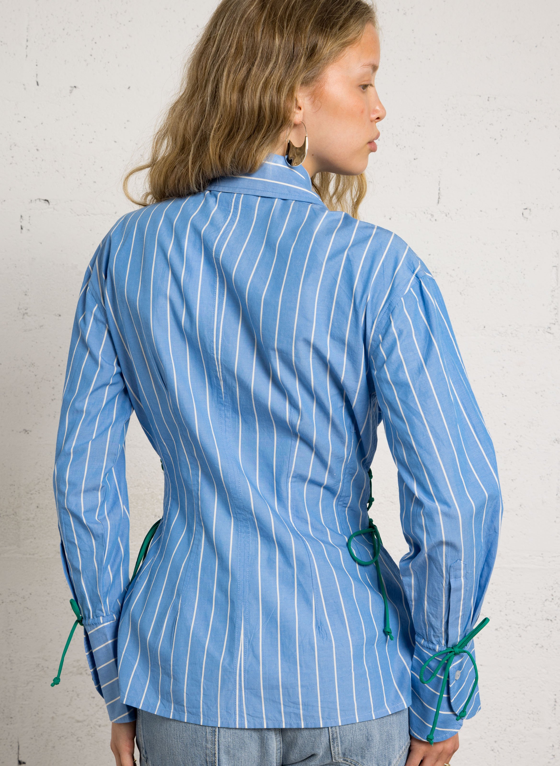 Chemise à rayures en coton  FABIENNE CHAPOT Bleu