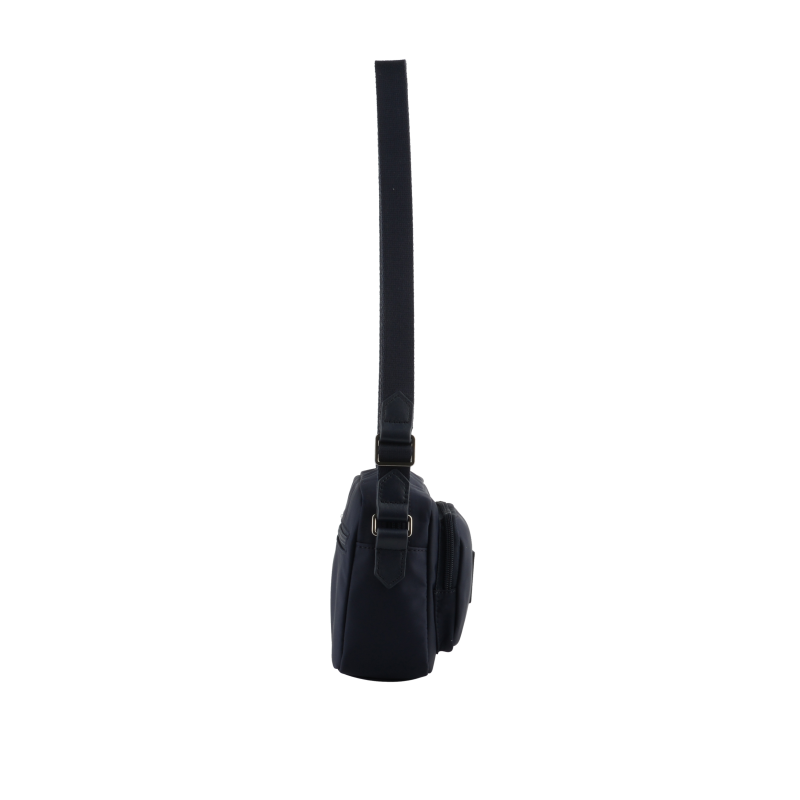 Crossbody bag in canvas trimmed with leather Blue