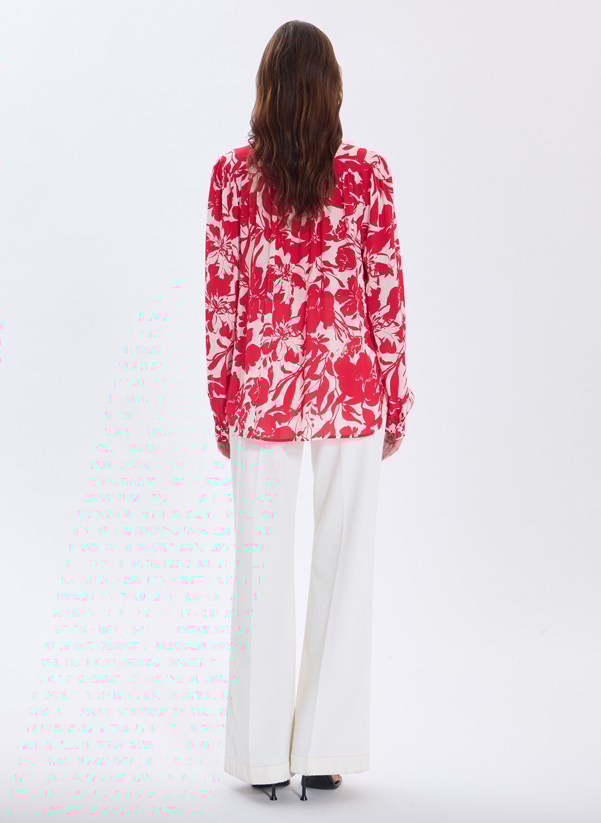 Chemise ample fluide à motifs ZAPA Rouge