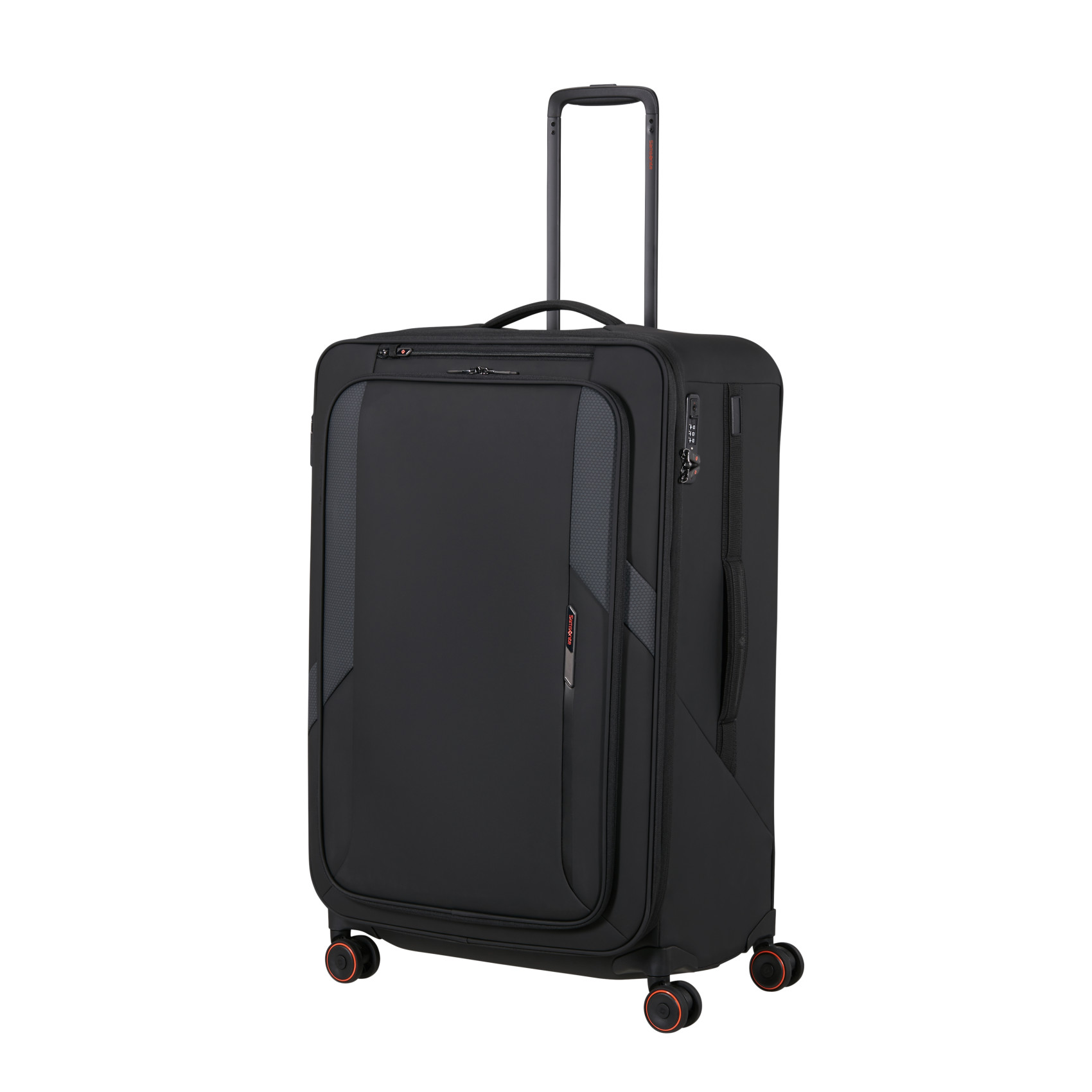 Glazed suitcase 4 wheels size L Black