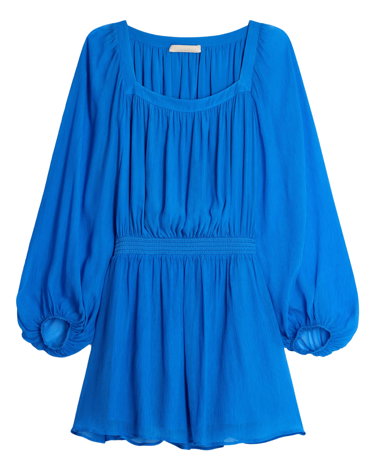 Korte jurk met vierkante halslijn Blauw