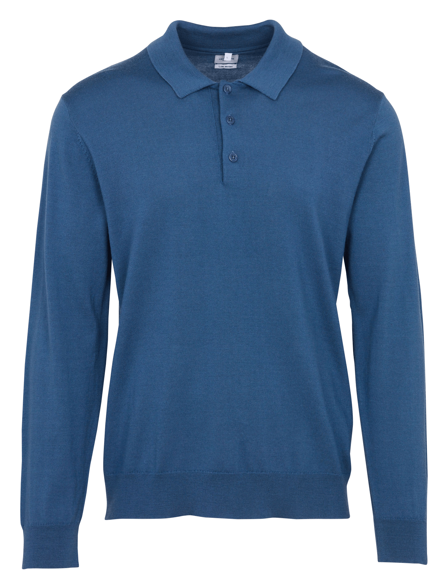 Straight merino wool polo AU PRINTEMPS PARIS Blue