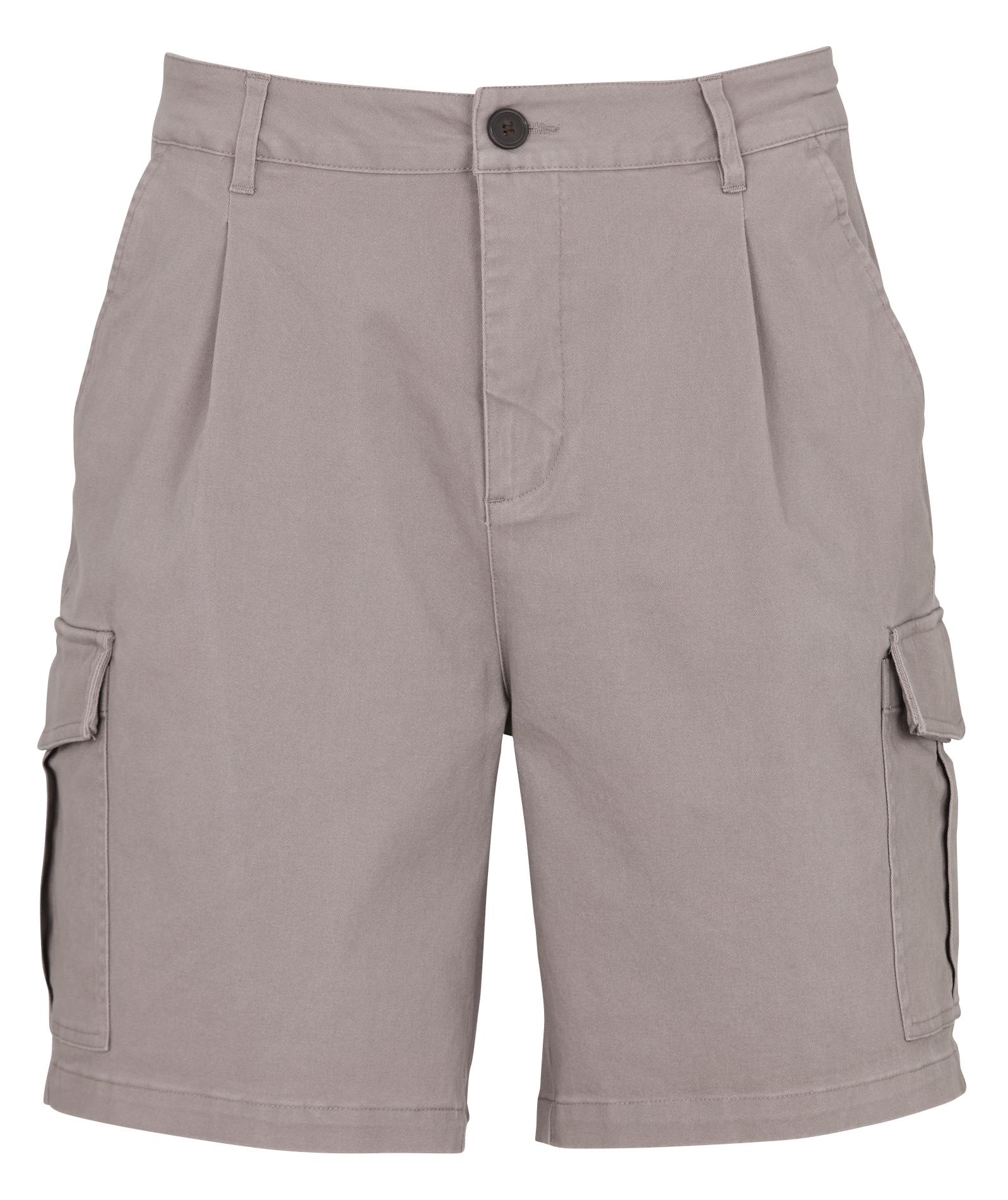 Short droit en coton mélangé SOLID Gris