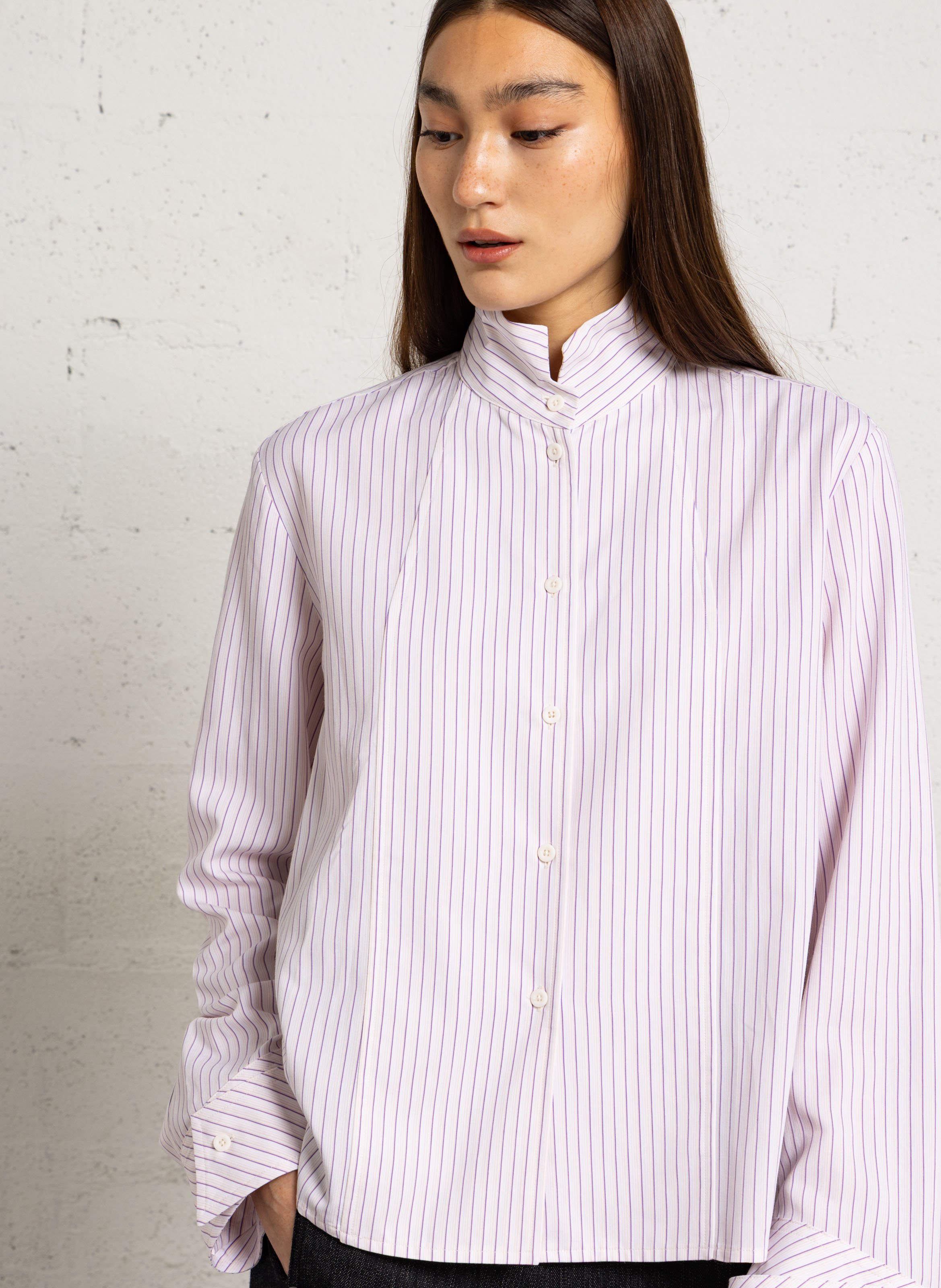 Chemise col montant en coton MARGAUX LONNBERG