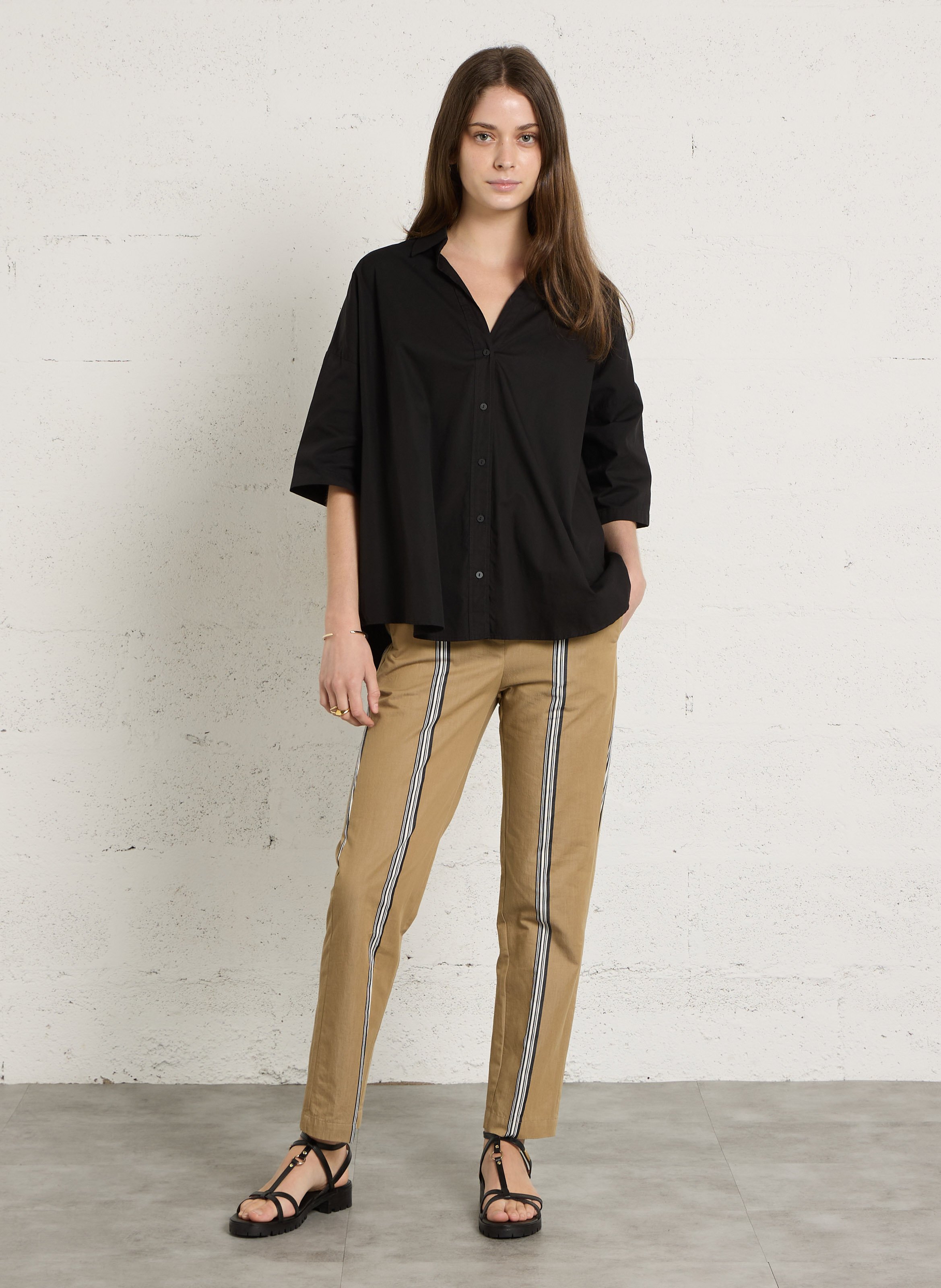 Chemise oversize en coton DIEGA Noir